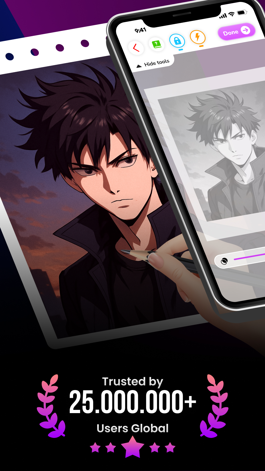 اسکرین شات 1 برنامه Draw Anime: AR Drawing Sketch