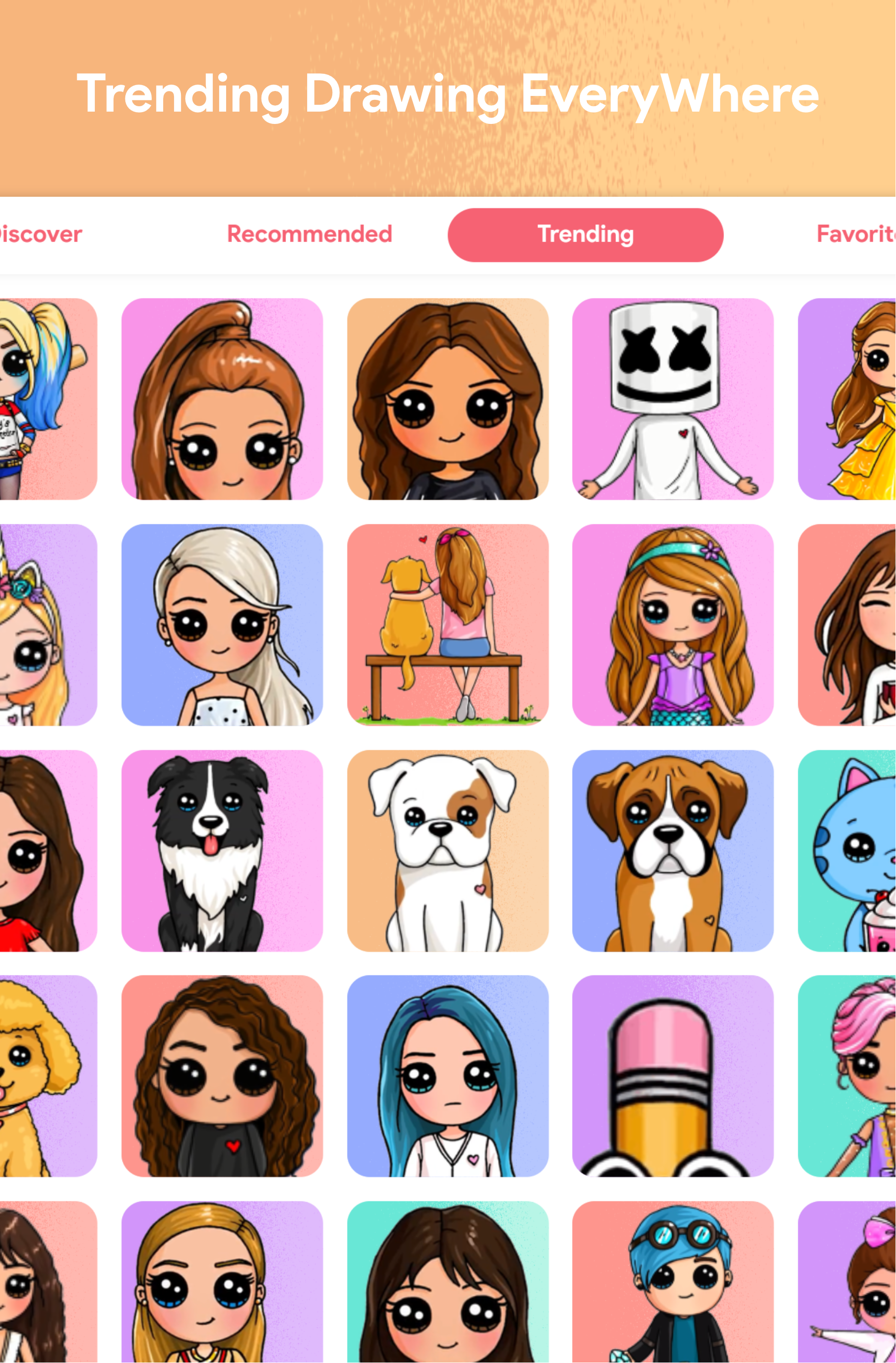اسکرین شات 3 برنامه DrawCutie - Draw Cute Girls