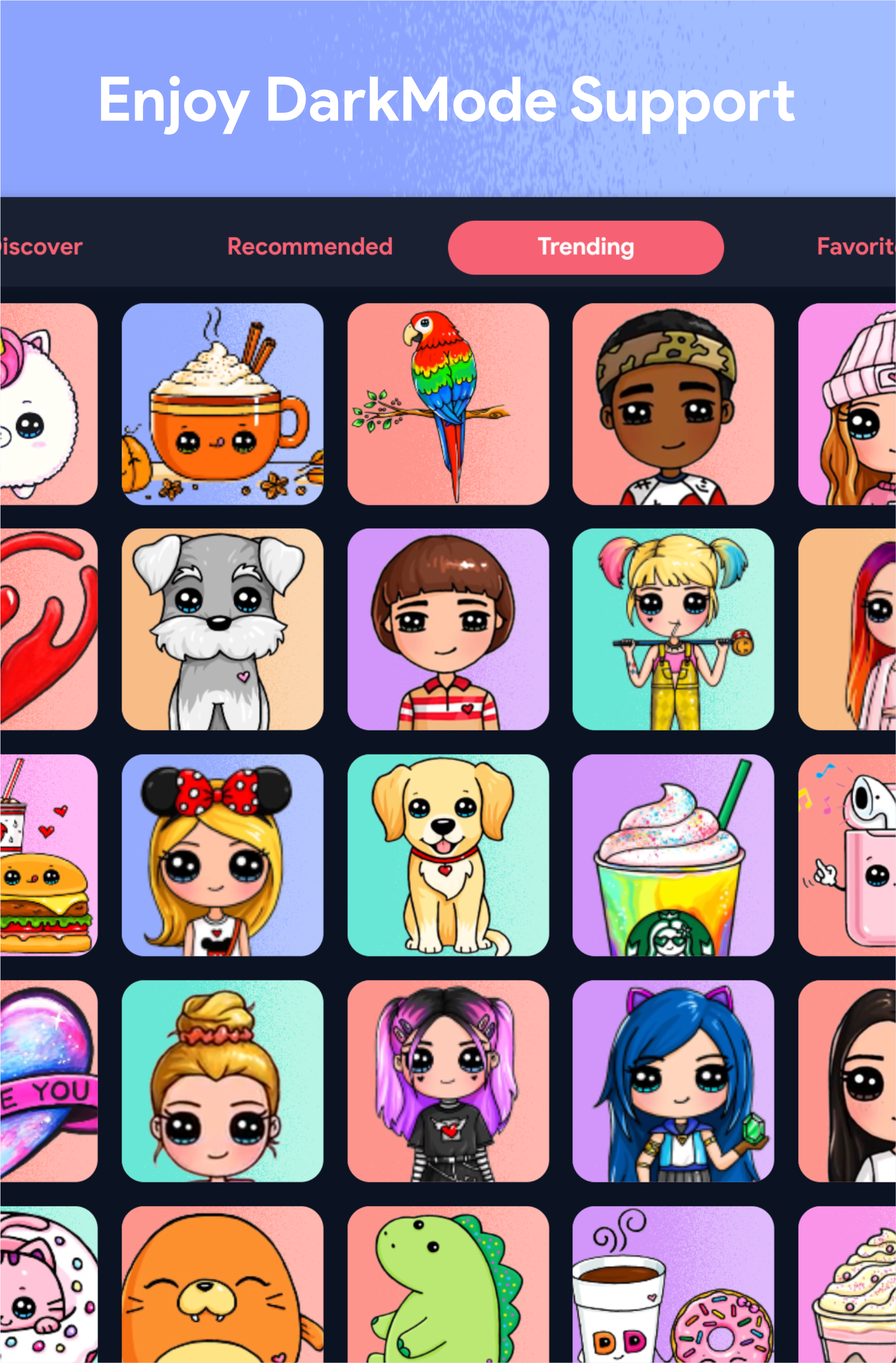اسکرین شات 5 برنامه DrawCutie - Draw Cute Girls