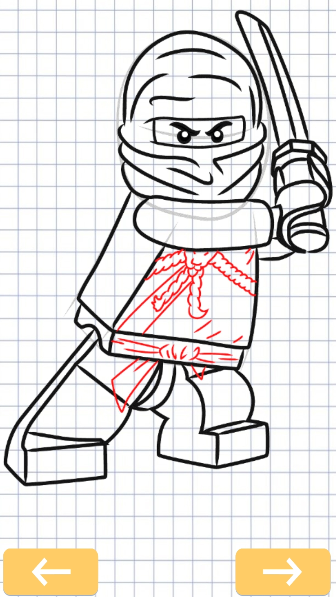 اسکرین شات 5 برنامه How to draw Ninja characters