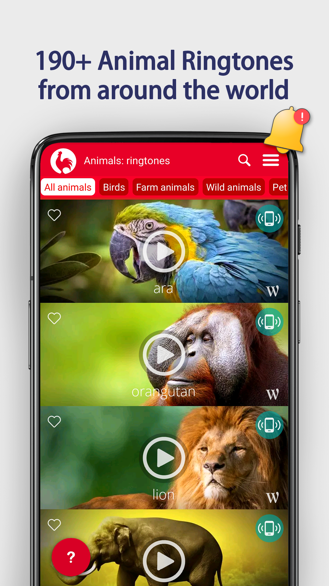 اسکرین شات 1 برنامه Animals Ringtones