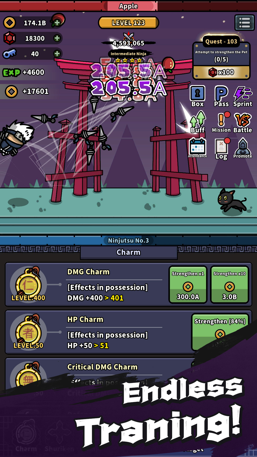 اسکرین شات 1 بازی IDLE Fiery Ninja