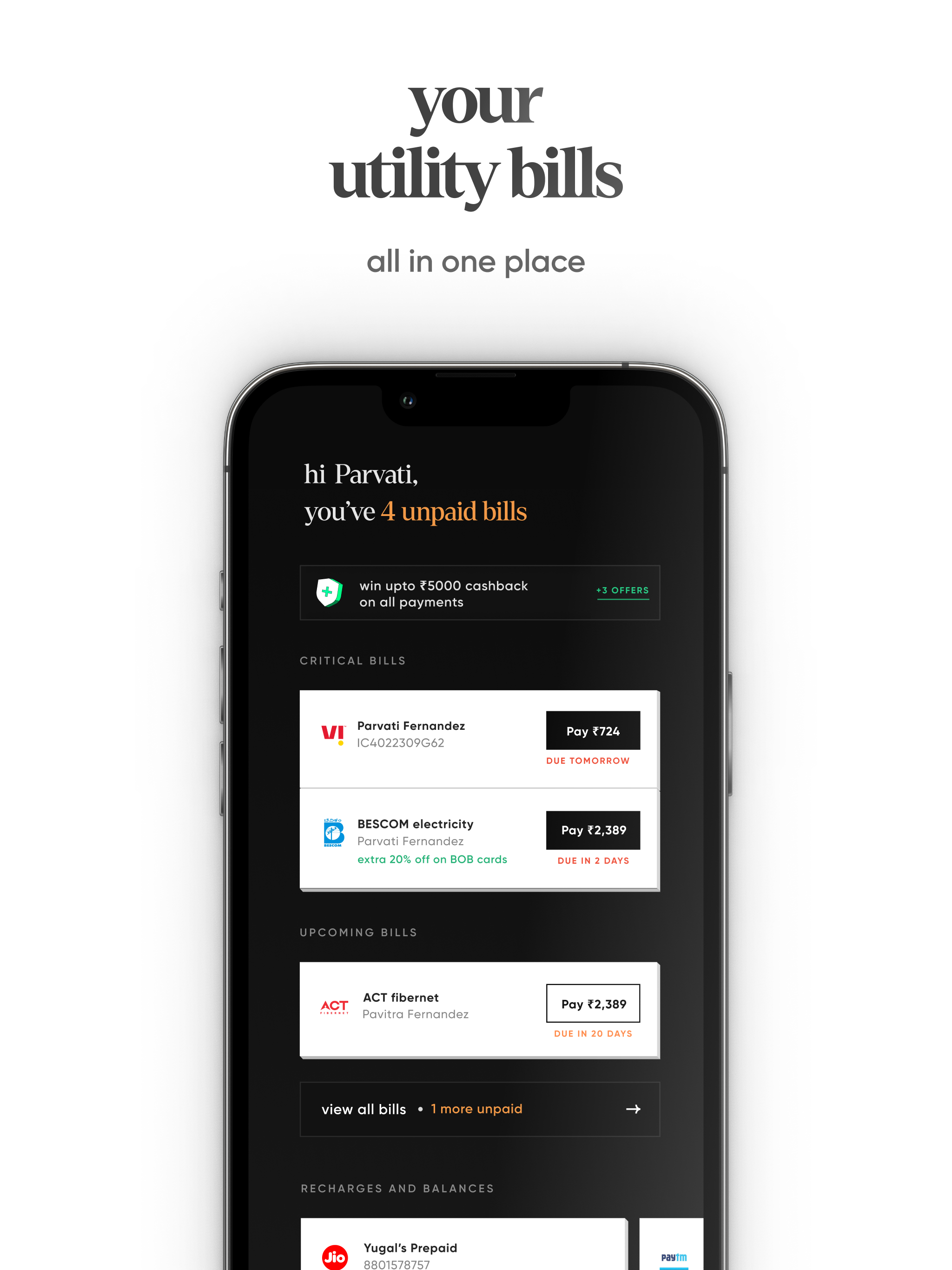 اسکرین شات 7 برنامه CRED: UPI, Credit Cards, Bills
