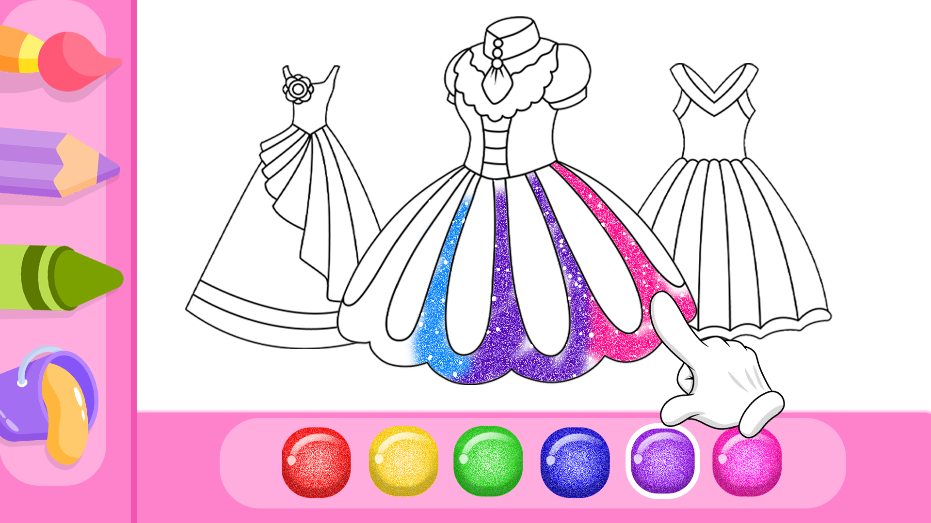 اسکرین شات 5 برنامه Dress Coloring Game Glitter