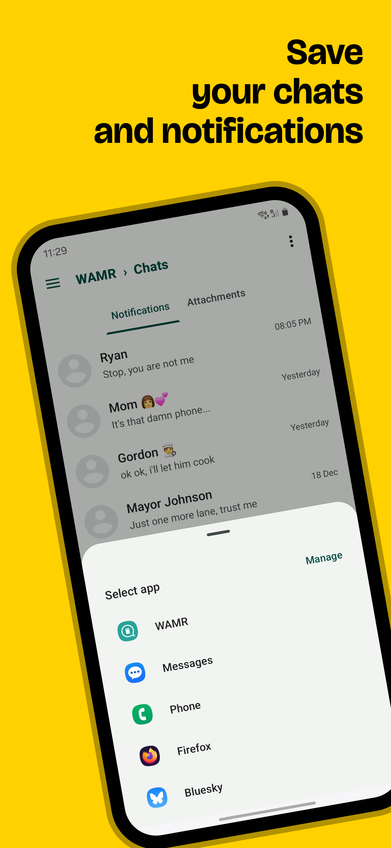 اسکرین شات 2 برنامه WAMR: Reveal deleted messages!