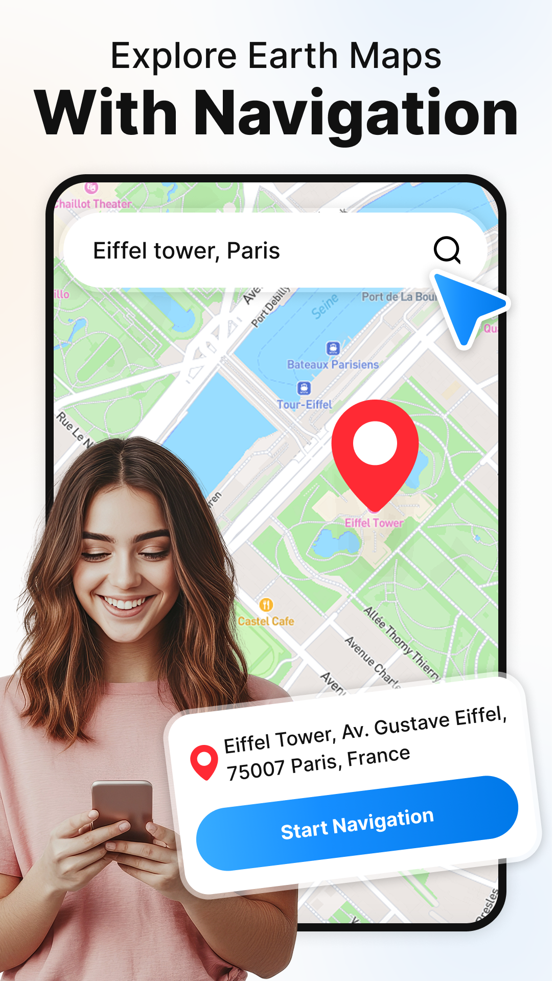 اسکرین شات 1 برنامه Satellite Map: Route Planner