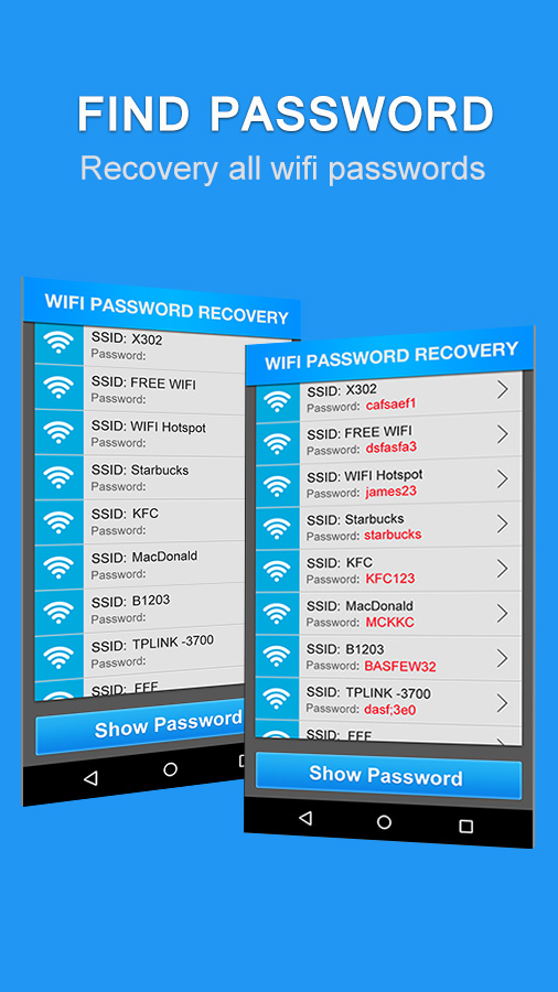 اسکرین شات 3 برنامه Wifi Password Recovery