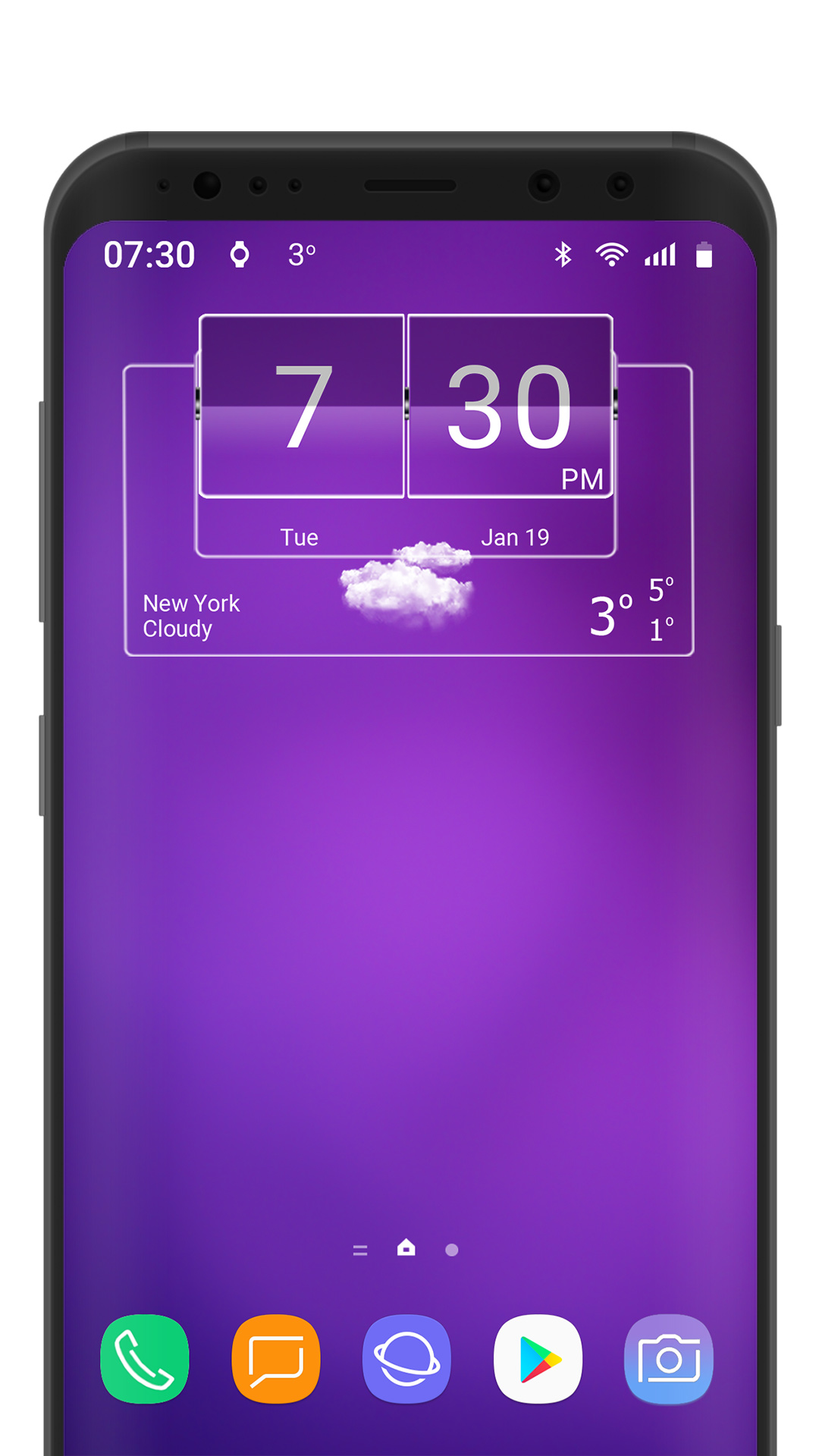 اسکرین شات 3 برنامه 3D Flip Clock Theme Pack 06