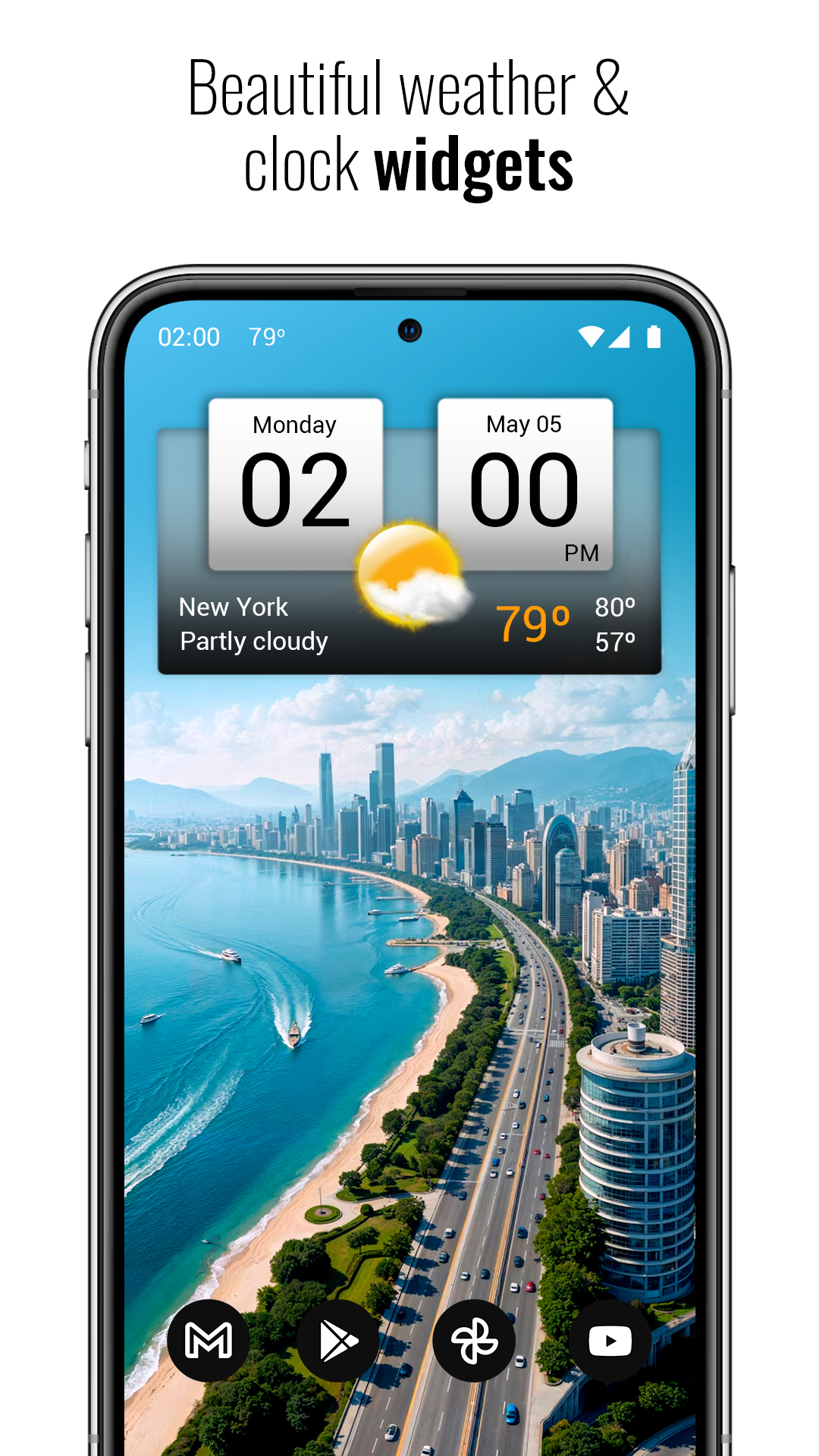 اسکرین شات 1 برنامه Digital Clock & World Weather