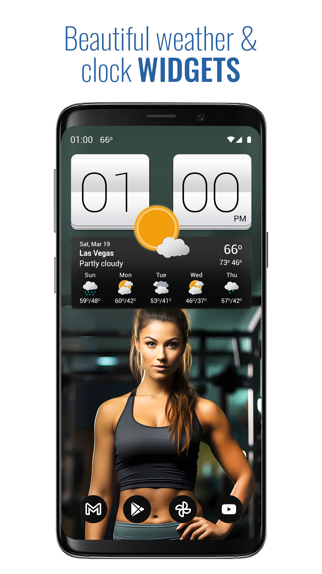 اسکرین شات 1 برنامه Sense V2 Flip Clock & Weather