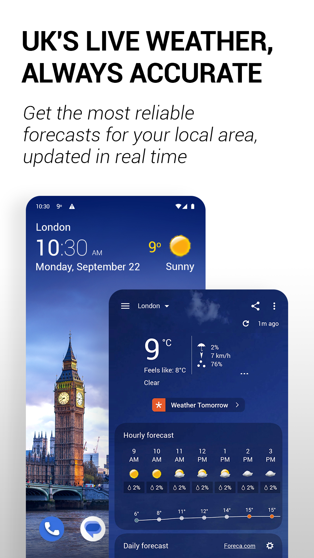 اسکرین شات 1 برنامه Transparent clock and weather