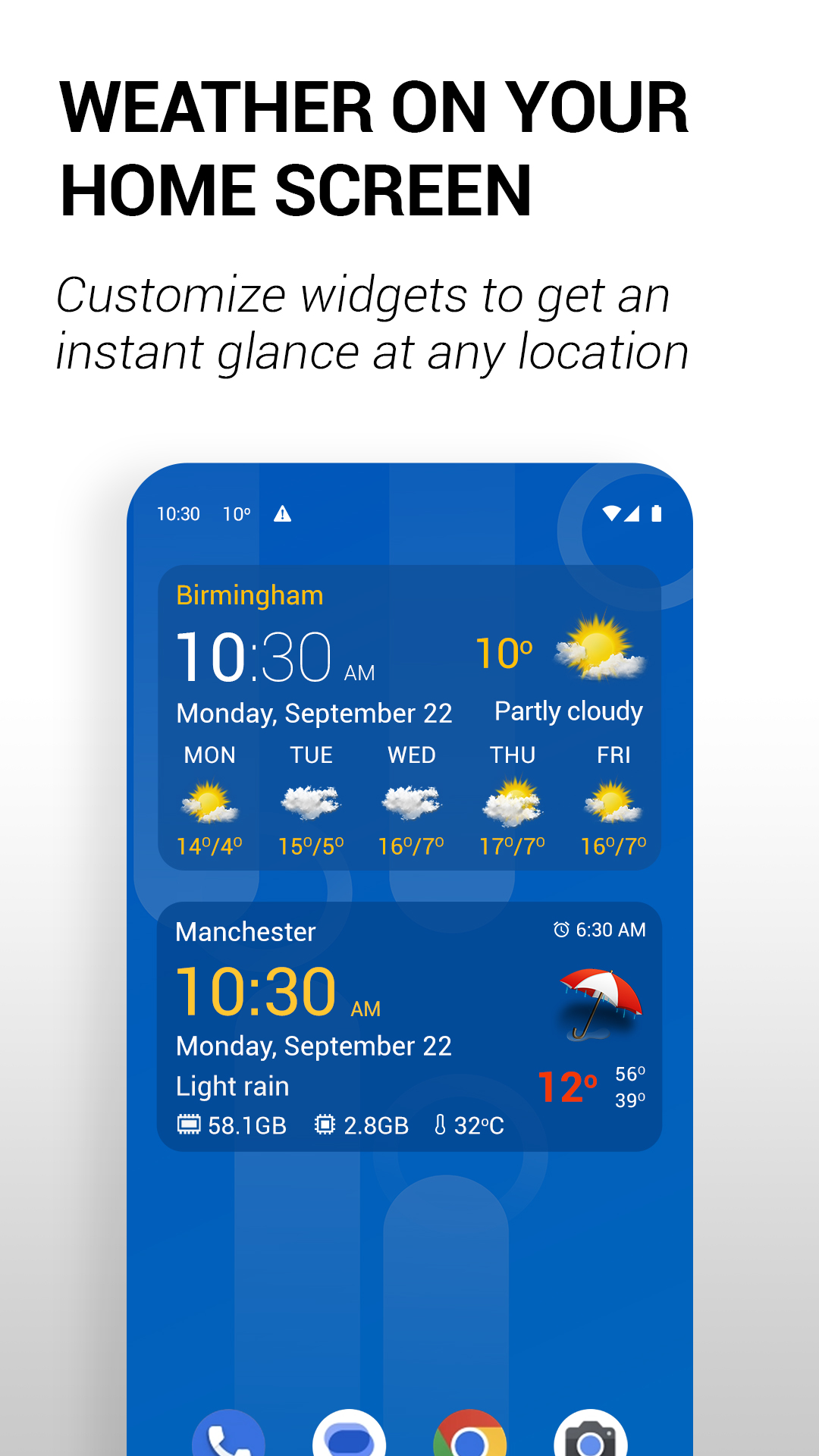 اسکرین شات 5 برنامه Transparent clock and weather