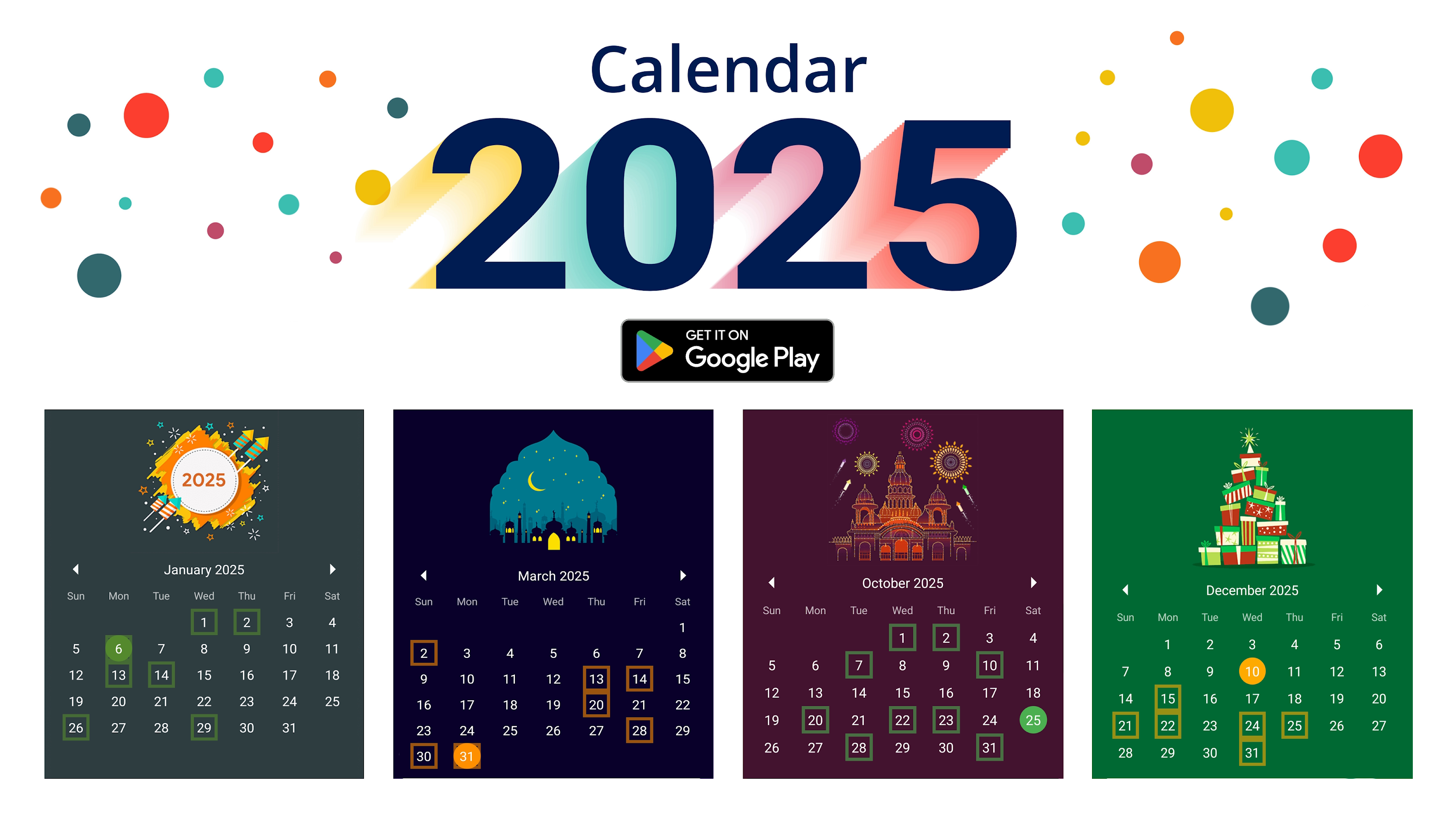 اسکرین شات 1 برنامه Calendar 2025 :Diary, Holidays