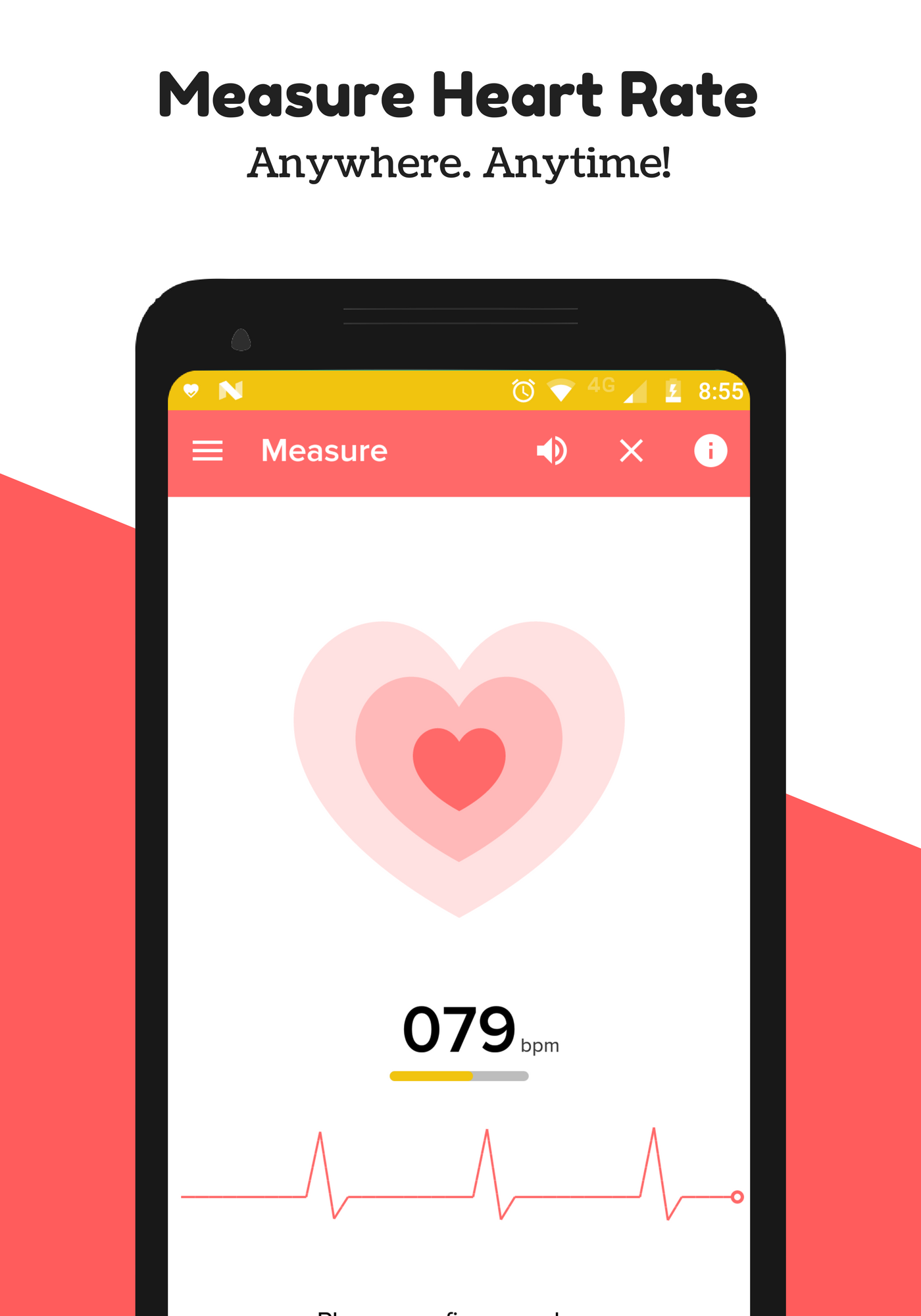 اسکرین شات 1 برنامه Heart Rate Monitor