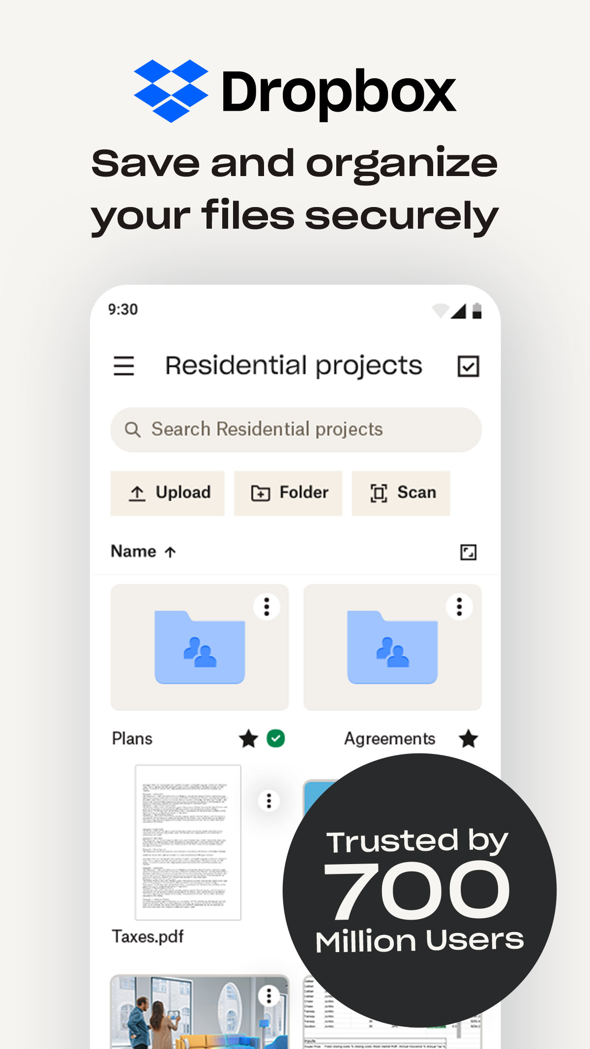 اسکرین شات 1 برنامه Dropbox: Secure Cloud Storage