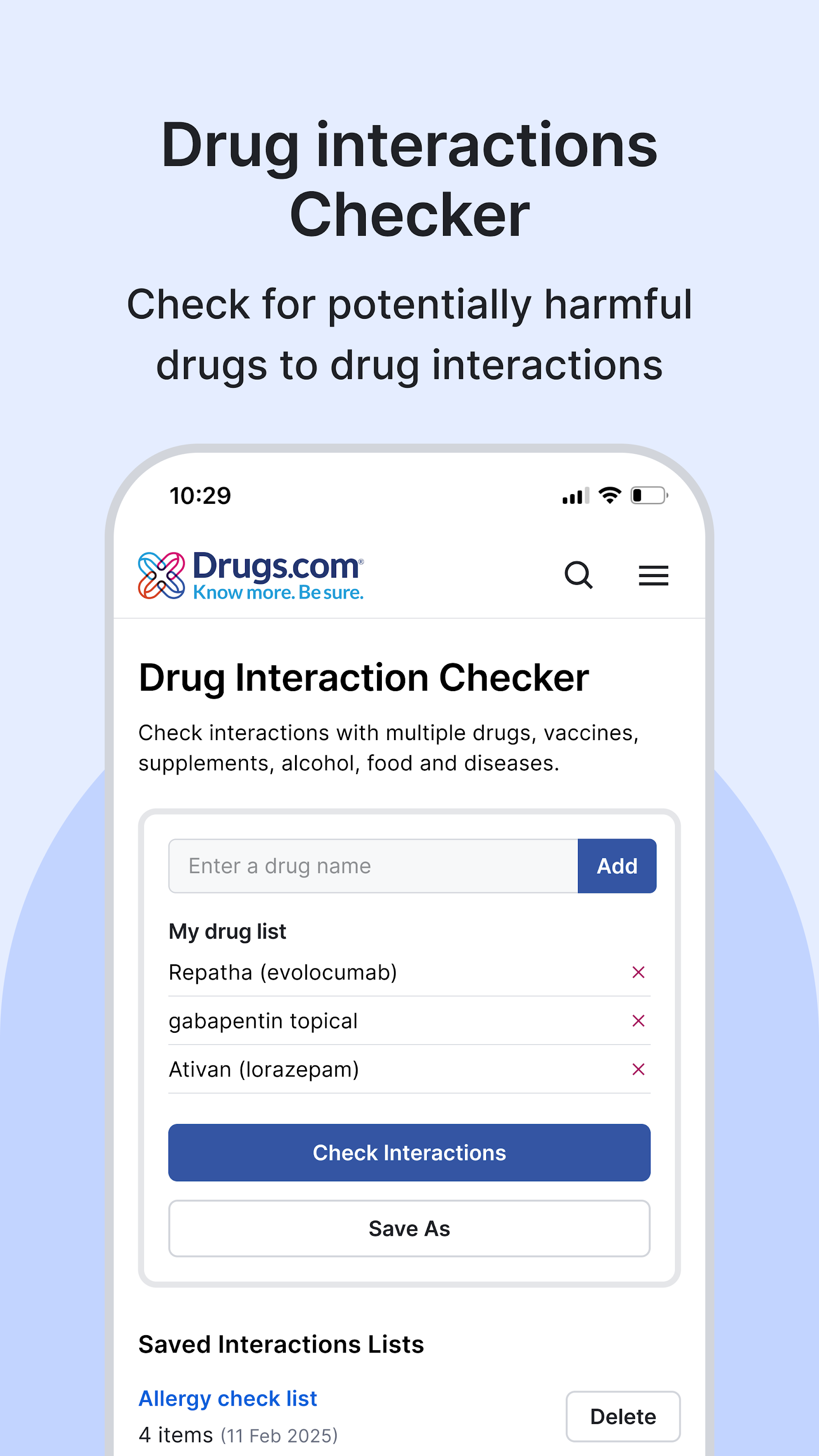 اسکرین شات 5 برنامه Drugs.com Medication Guide