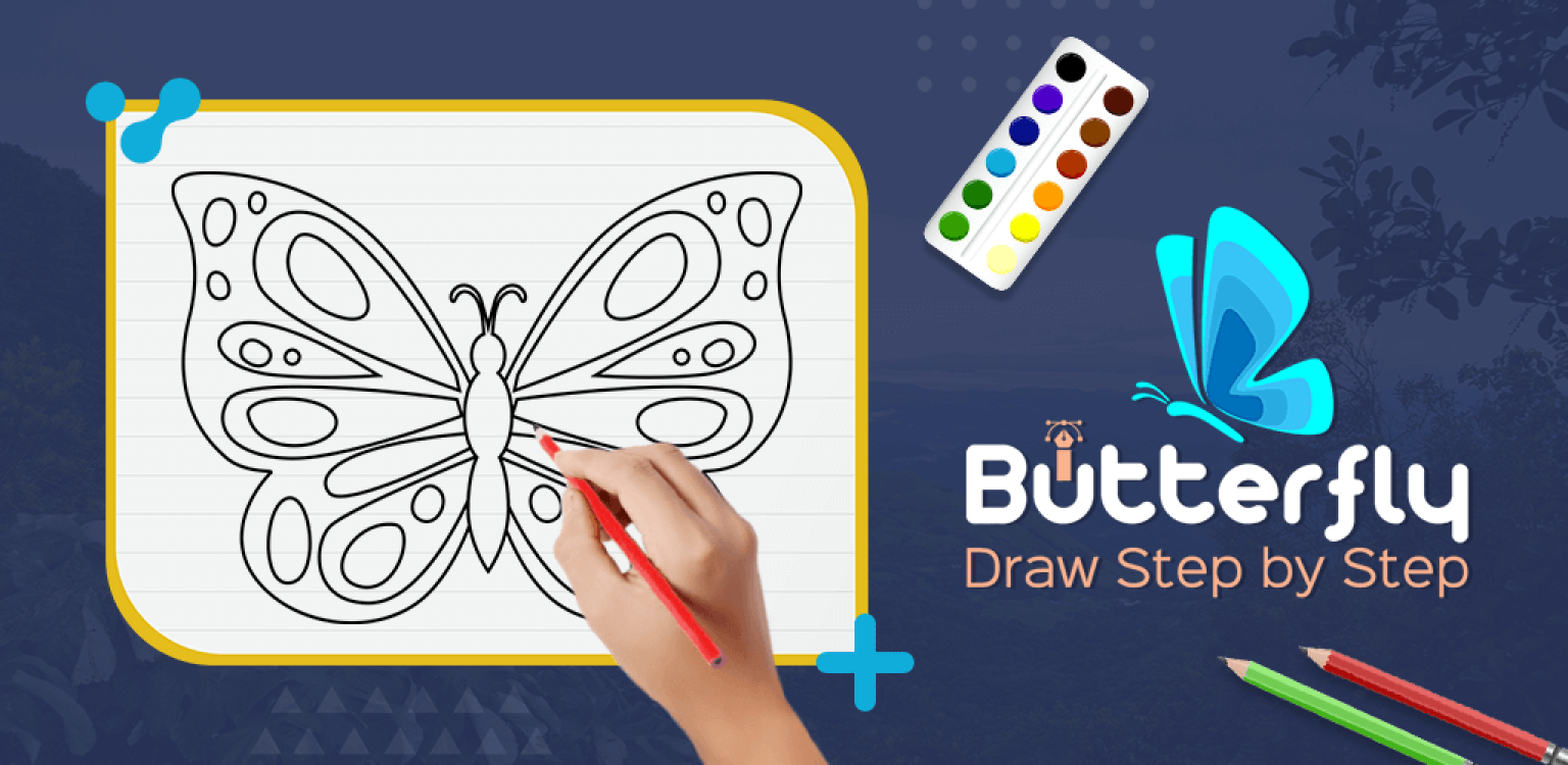 اسکرین شات 1 برنامه Butterfly Draw Step by Step