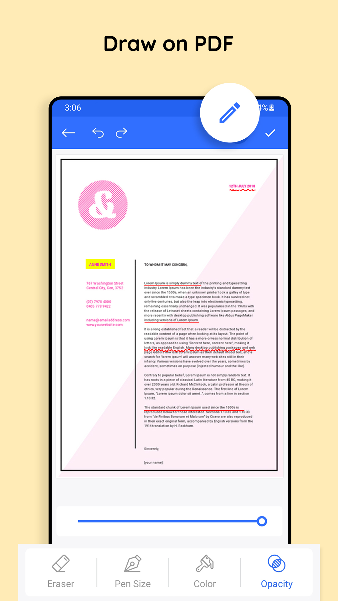 اسکرین شات 3 برنامه Draw on PDF - PDF Handwrite