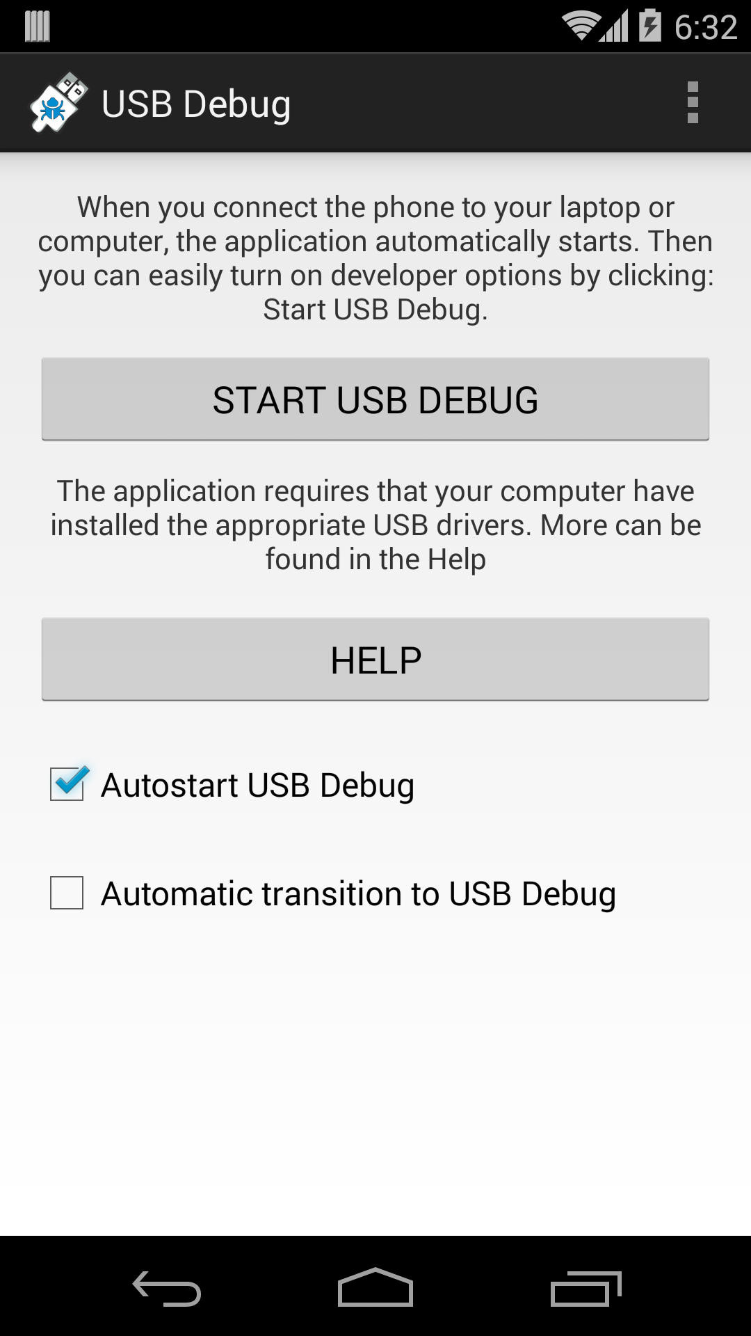 اسکرین شات 1 برنامه USB Debug