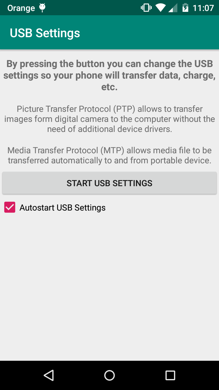 اسکرین شات 2 برنامه USB Settings