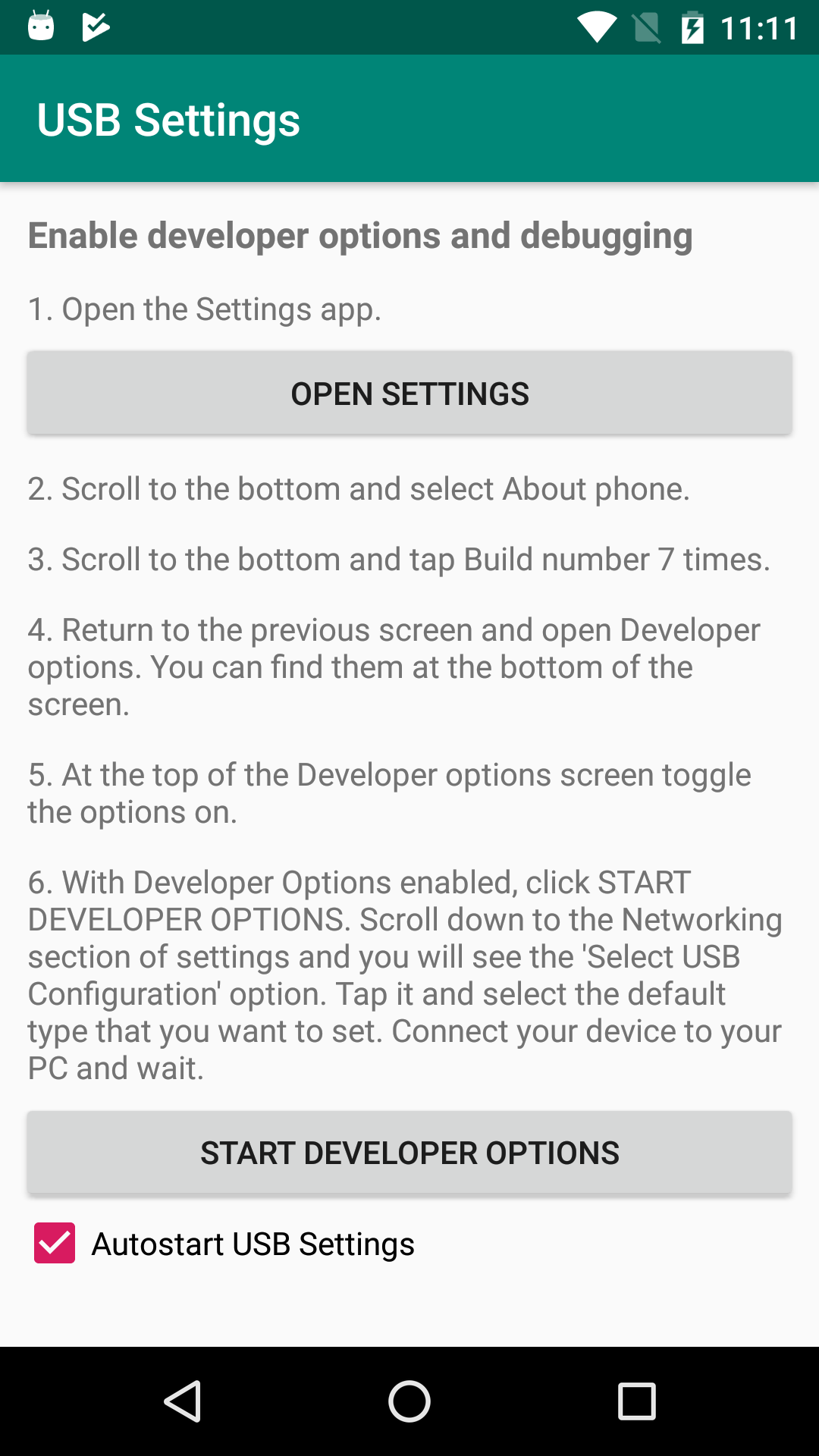اسکرین شات 1 برنامه USB Settings