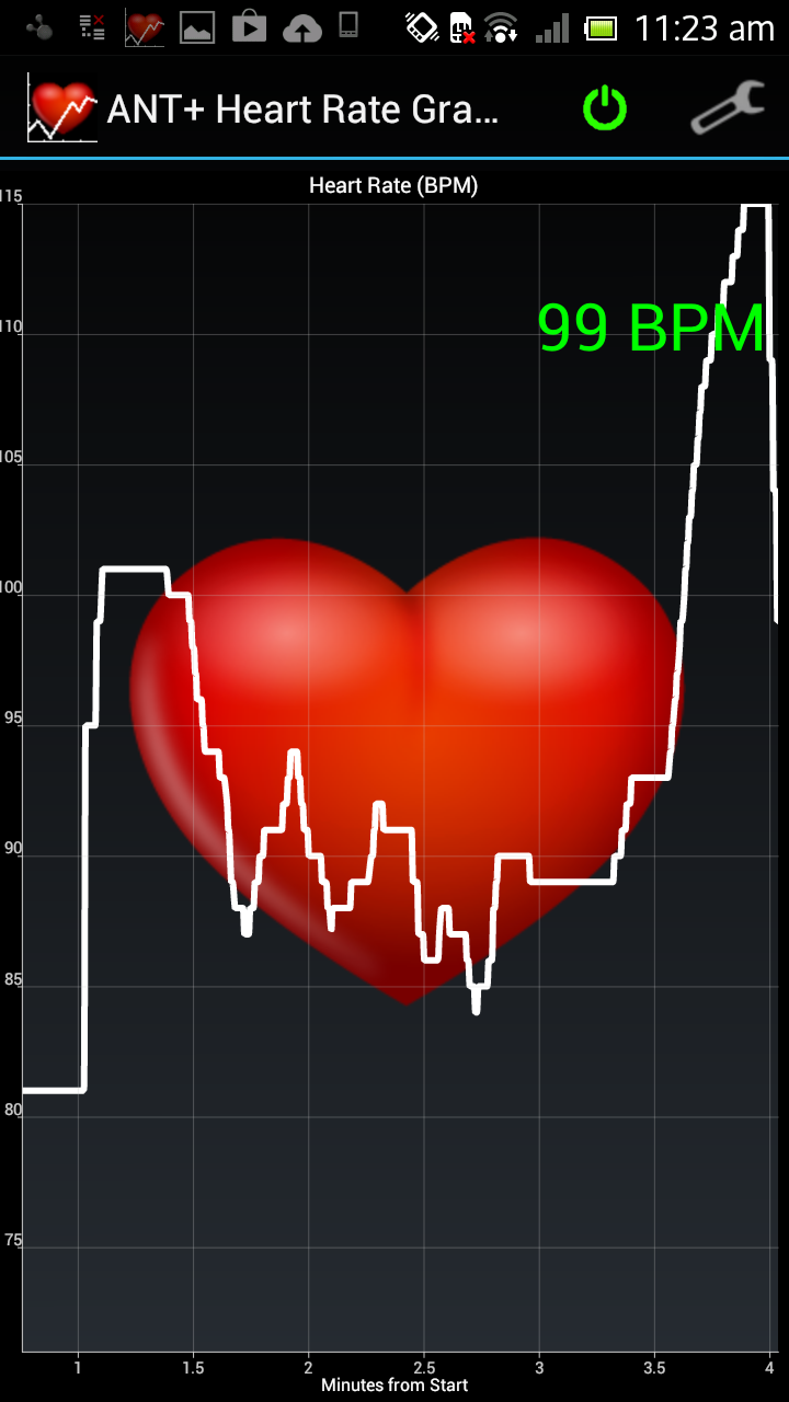 اسکرین شات 1 برنامه ANT+ Heart Rate Grapher