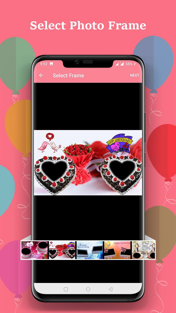 اسکرین شات 2 برنامه Anniversary Cake Photo Frame