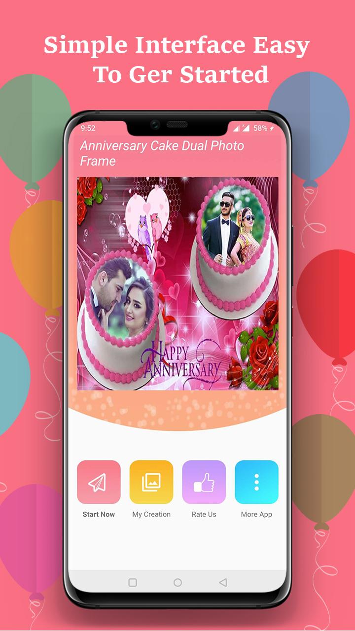اسکرین شات 1 برنامه Anniversary Cake Photo Frame