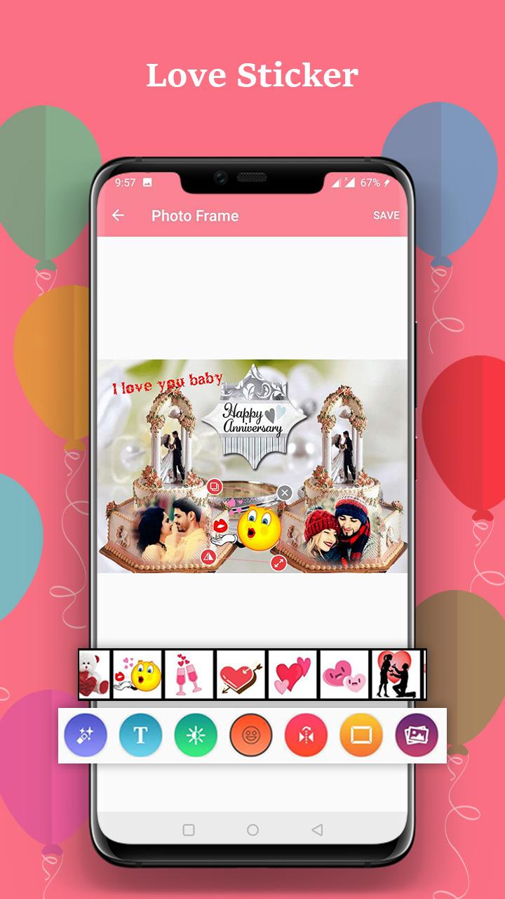 اسکرین شات 5 برنامه Anniversary Cake Photo Frame