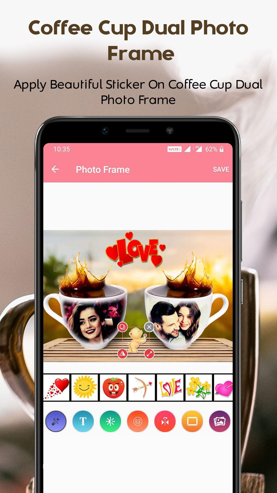 اسکرین شات 4 برنامه Coffee Cup Dual Photo Frames