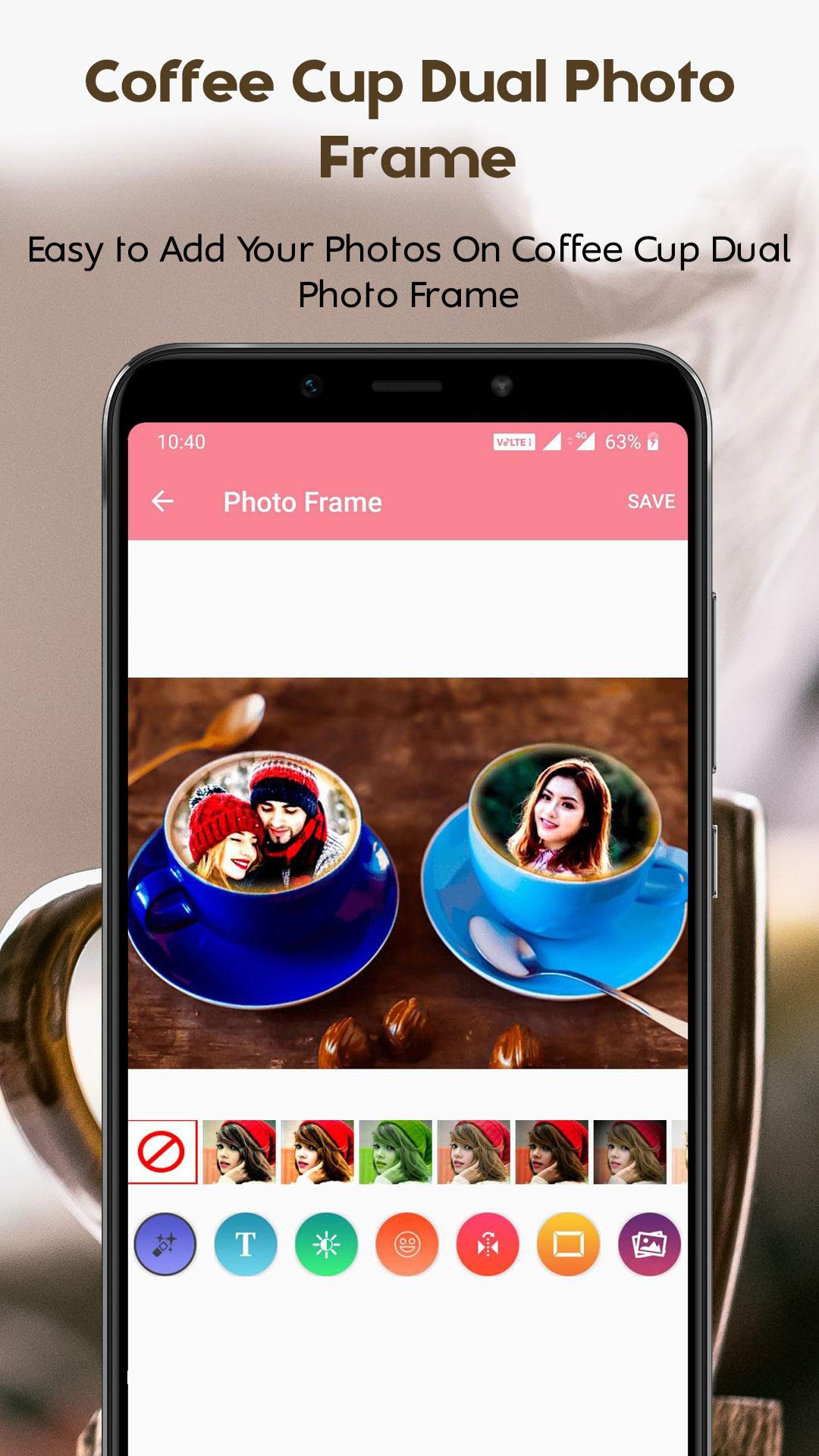 اسکرین شات 3 برنامه Coffee Cup Dual Photo Frames