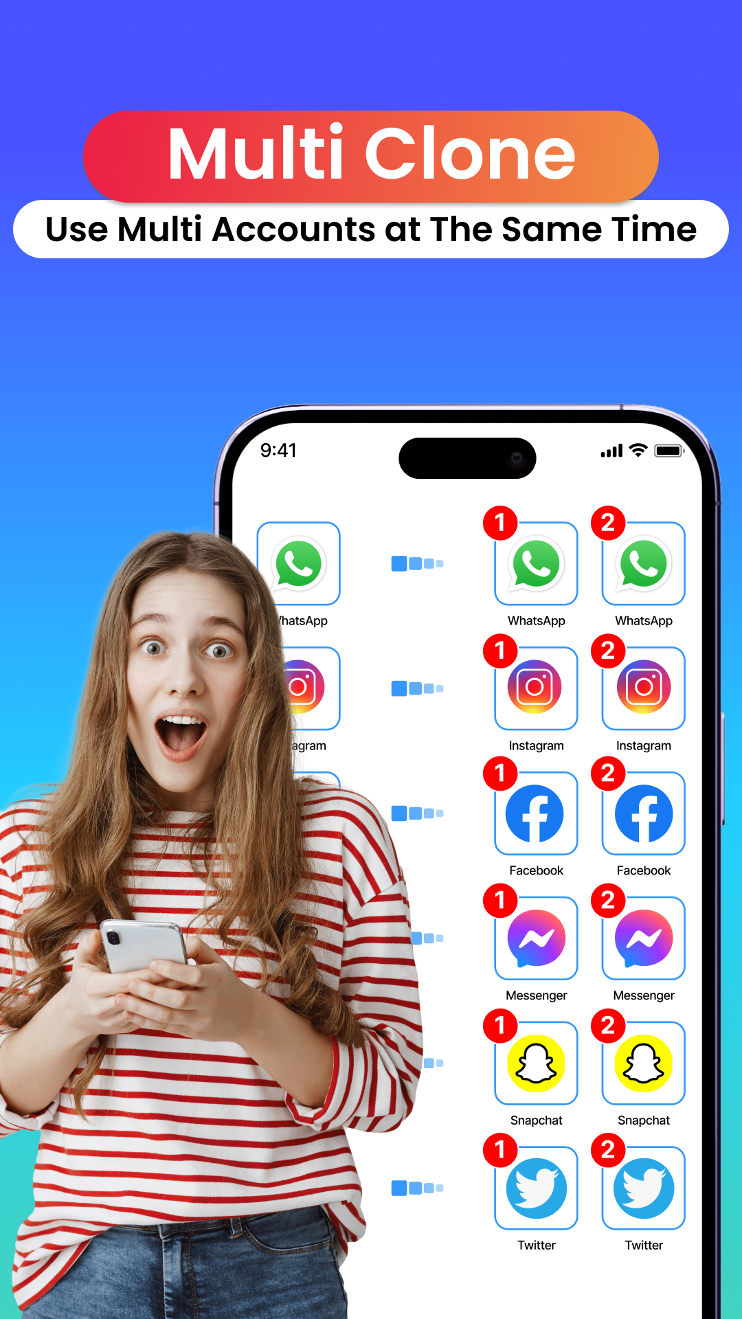 اسکرین شات 1 برنامه Dual Space App: Get Multispace
