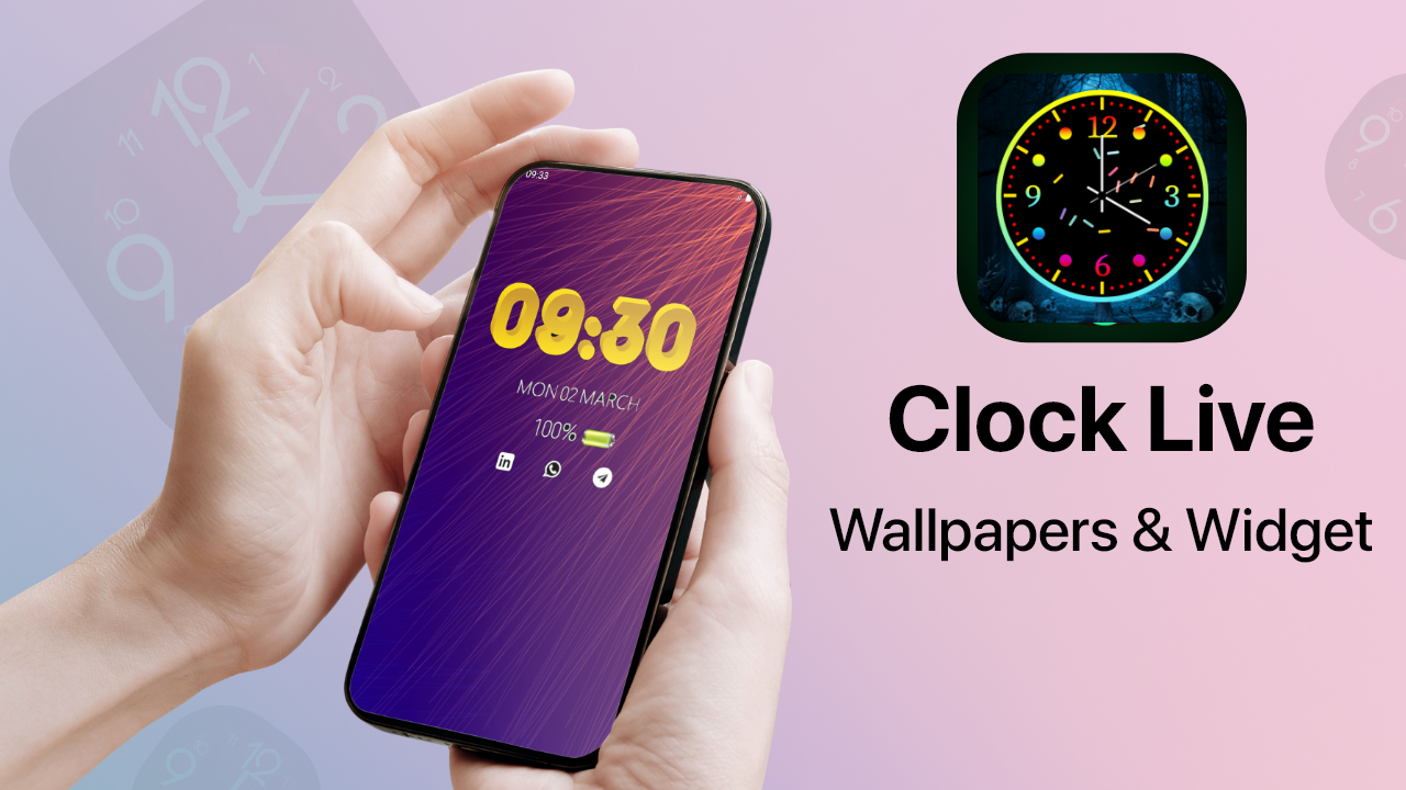 اسکرین شات 1 برنامه Clock App Wallpaper Live