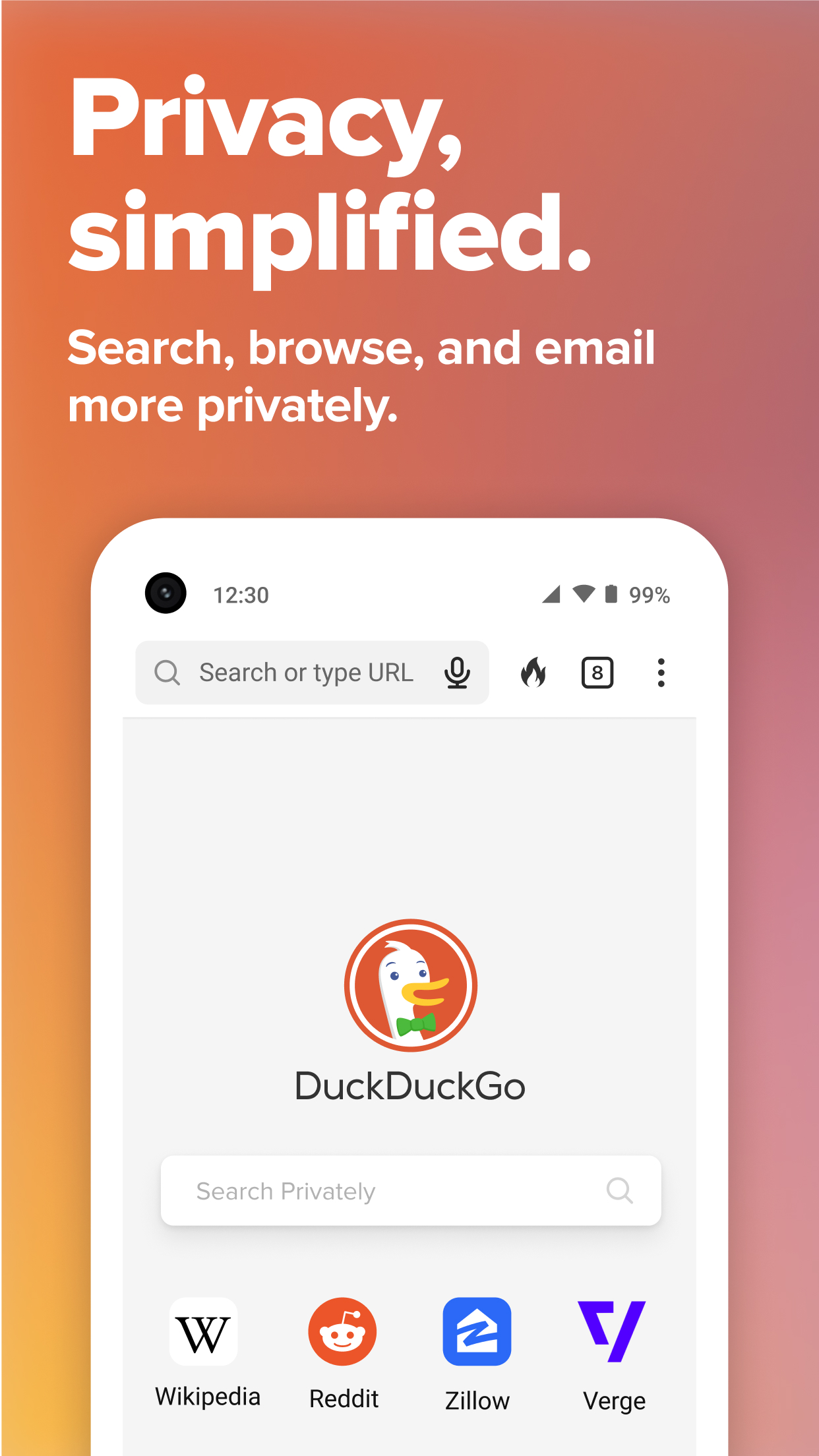 اسکرین شات 1 برنامه DuckDuckGo Private Browser