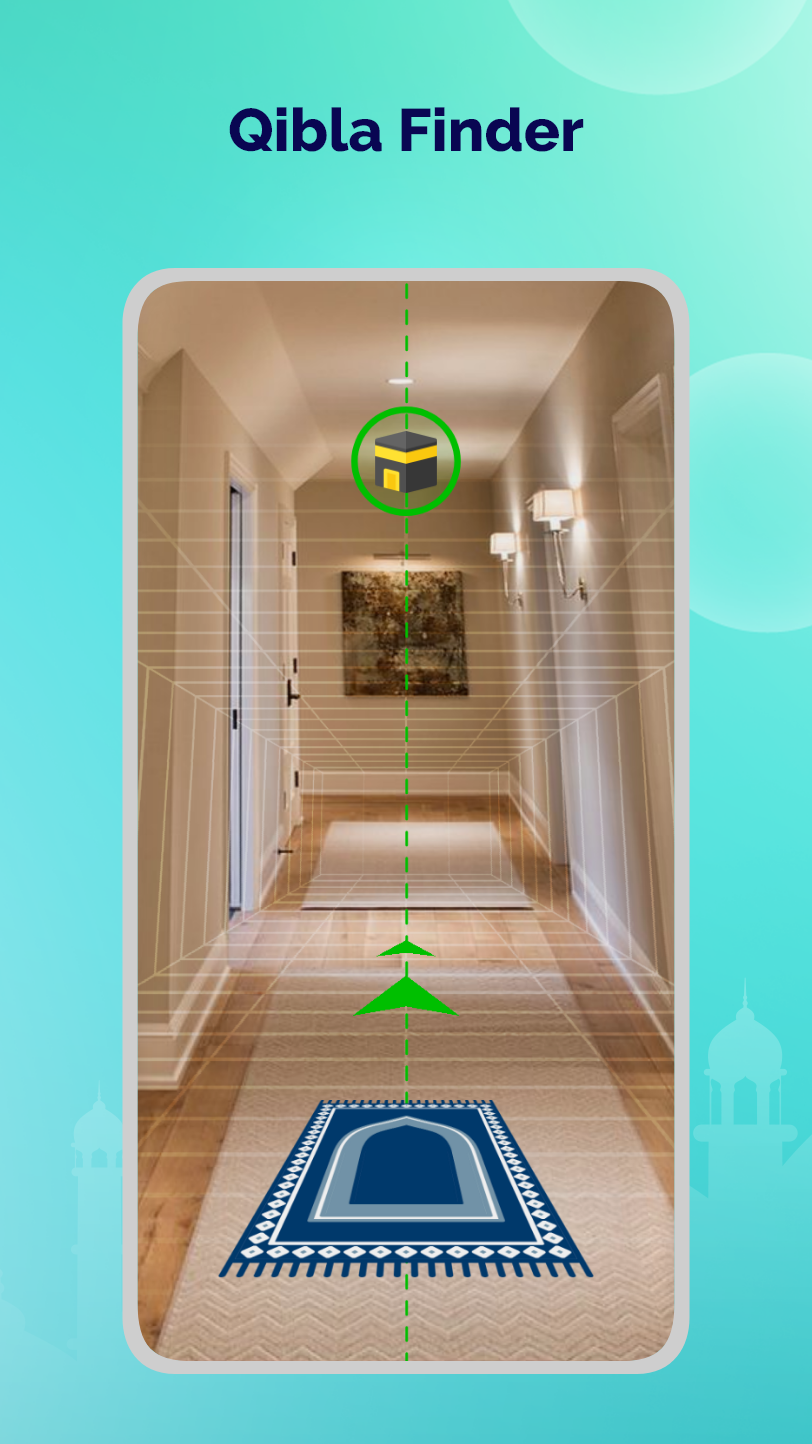 اسکرین شات 3 برنامه Duff Qibla Finder, Prayer Time