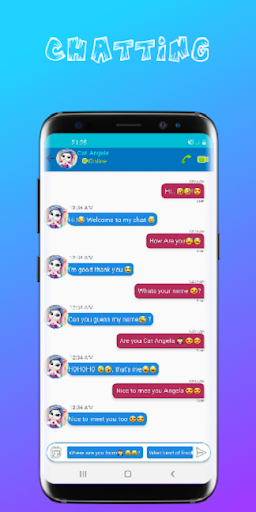 اسکرین شات 3 برنامه Cat Angela Chat 📱 Fake Video Call