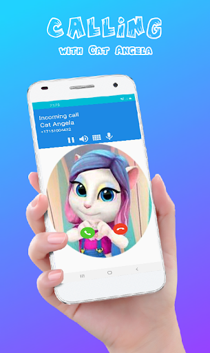 اسکرین شات 1 برنامه Cat Angela Chat 📱 Fake Video Call