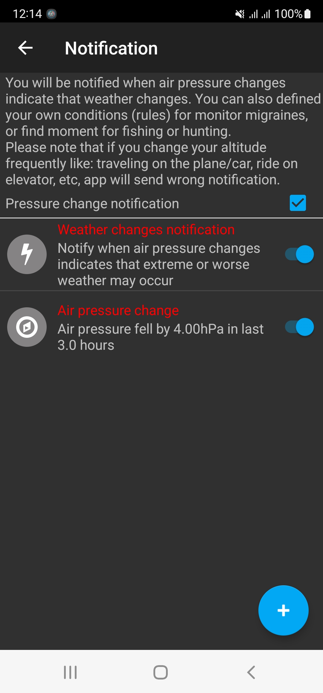 اسکرین شات 4 برنامه Barometer Plus - Altimeter