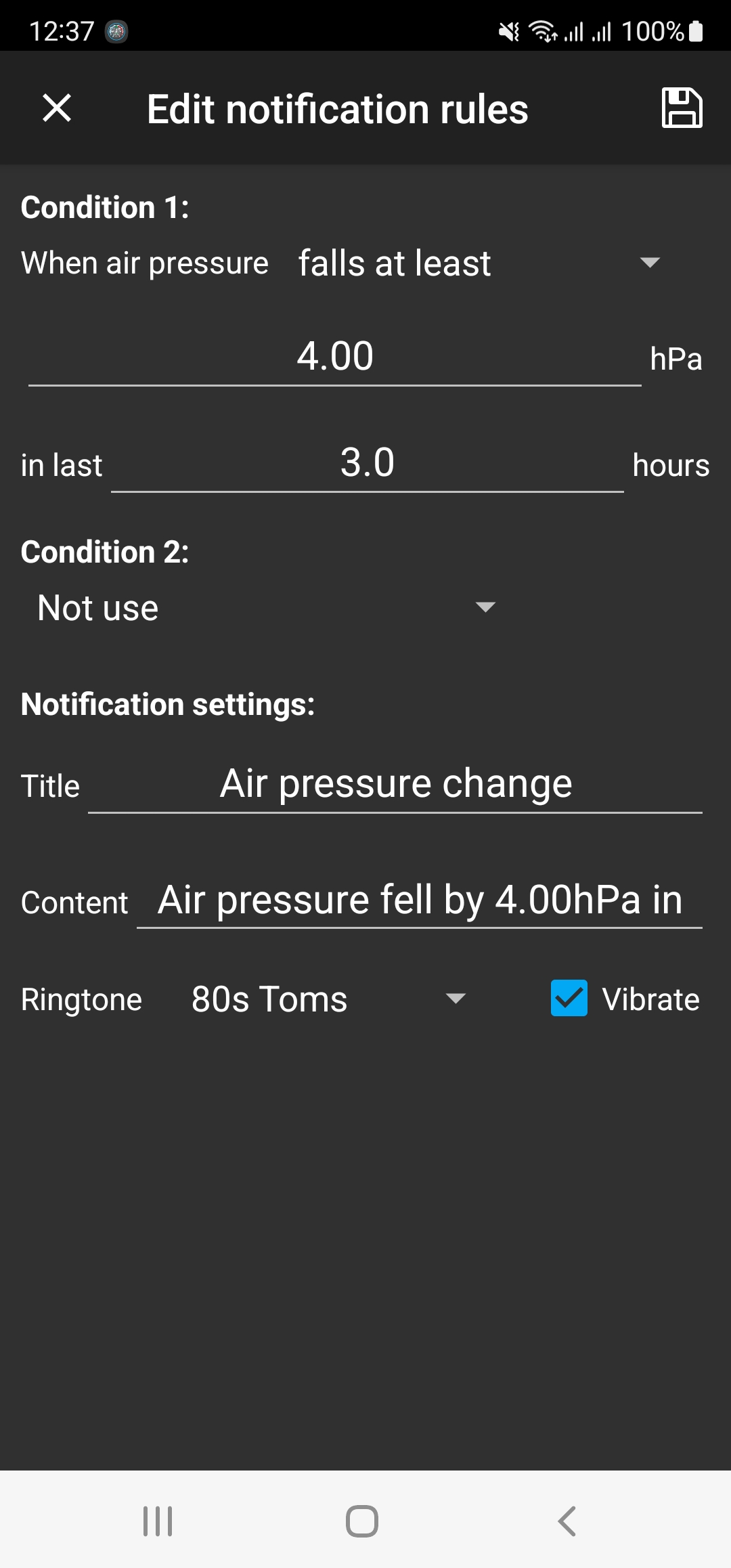 اسکرین شات 5 برنامه Barometer - Pressure Tracker