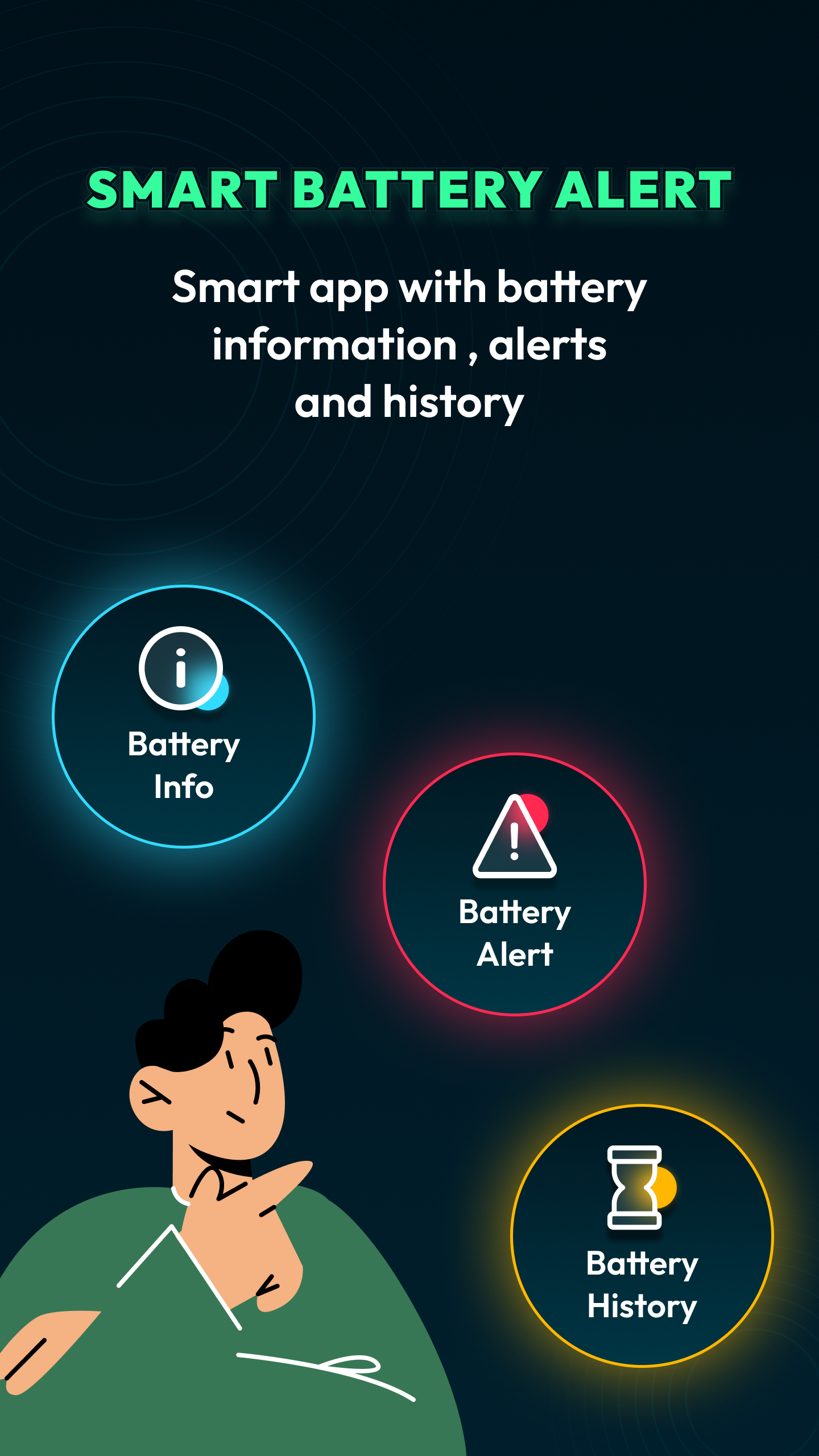 اسکرین شات 1 برنامه Smart Battery Alerts