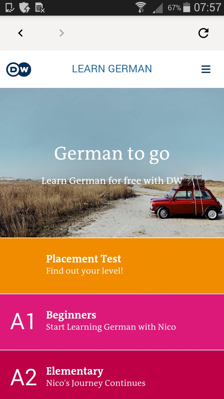اسکرین شات 1 برنامه DW Learn German - A1, A2, B1 a
