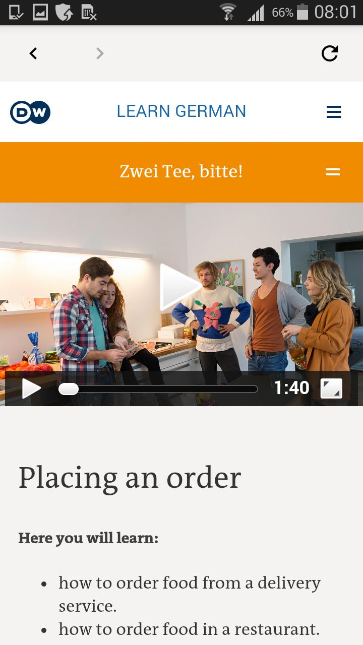 اسکرین شات 3 برنامه DW Learn German - A1, A2, B1 a