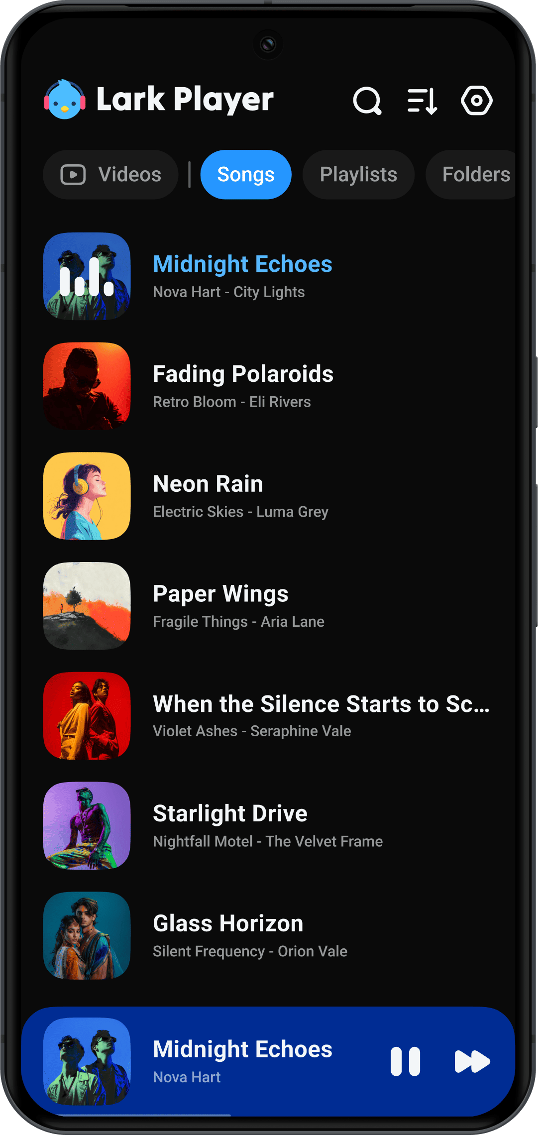 اسکرین شات 1 برنامه Lark Player:Music Player & MP3