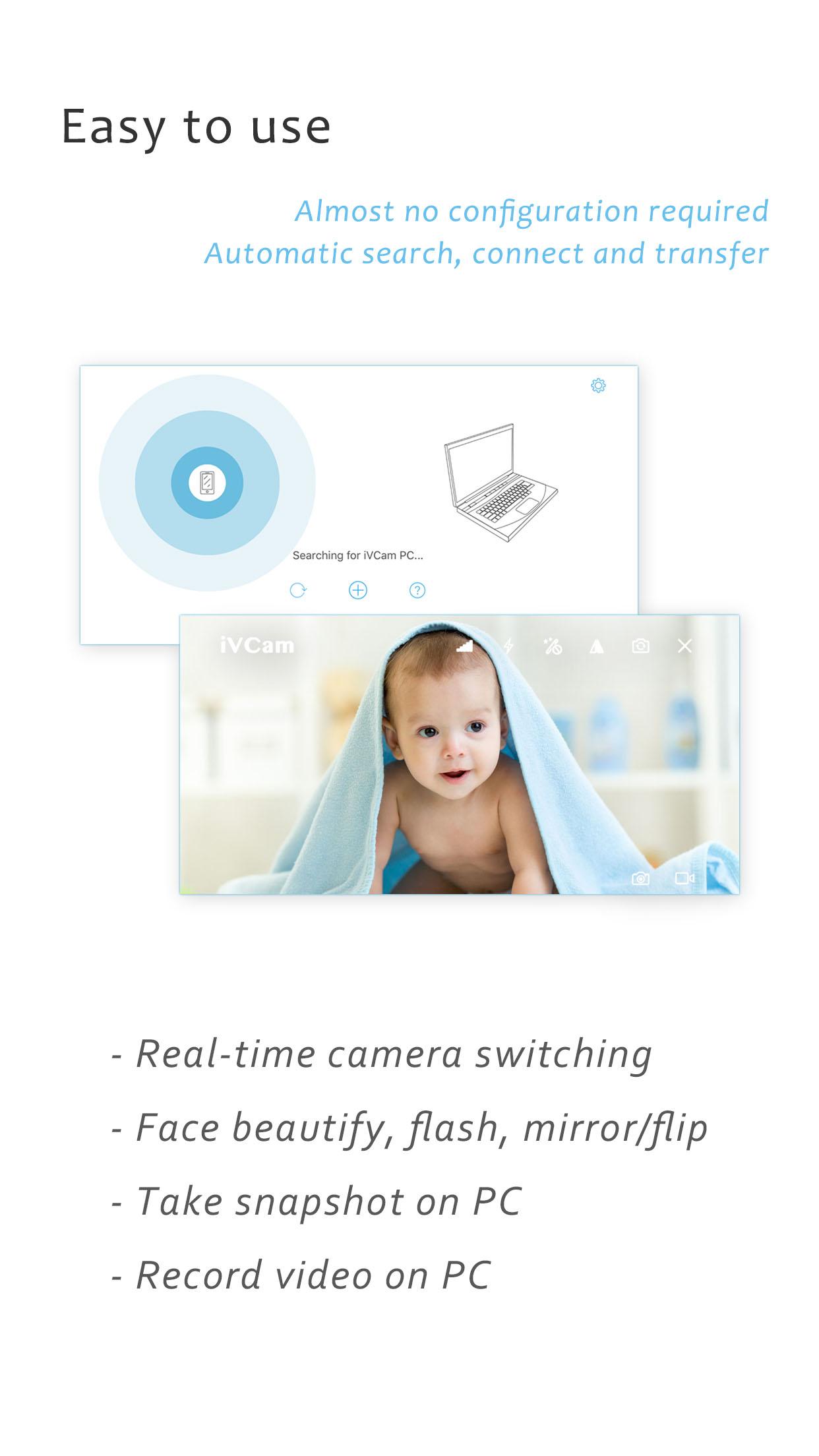 اسکرین شات 2 برنامه iVCam Webcam