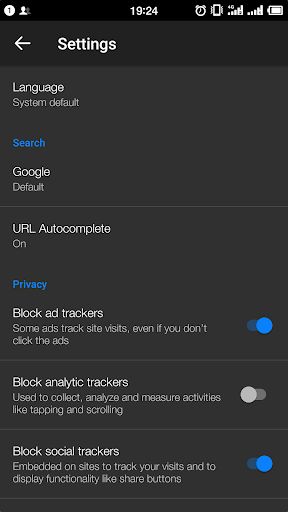 اسکرین شات 5 برنامه Private Browser - Smart Browser, Privacy Browser