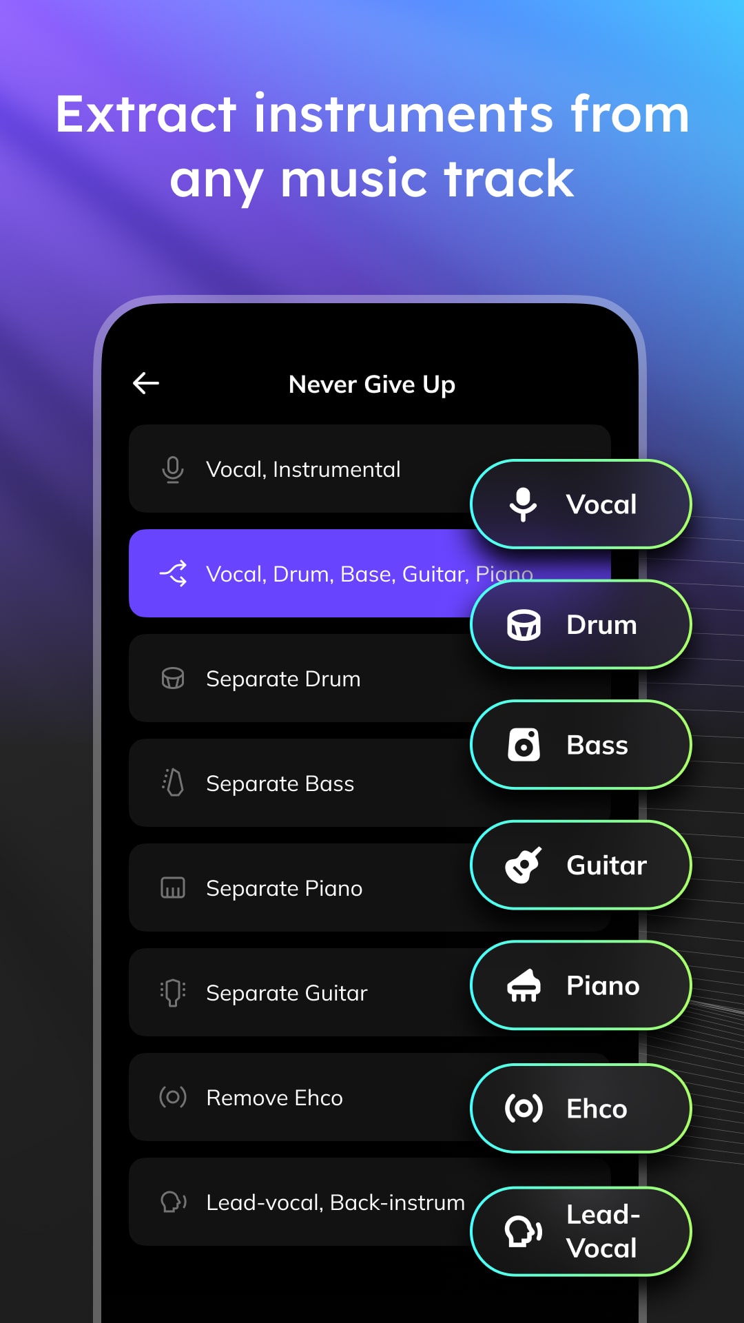 اسکرین شات 2 برنامه Vocal Remover - Musiclab
