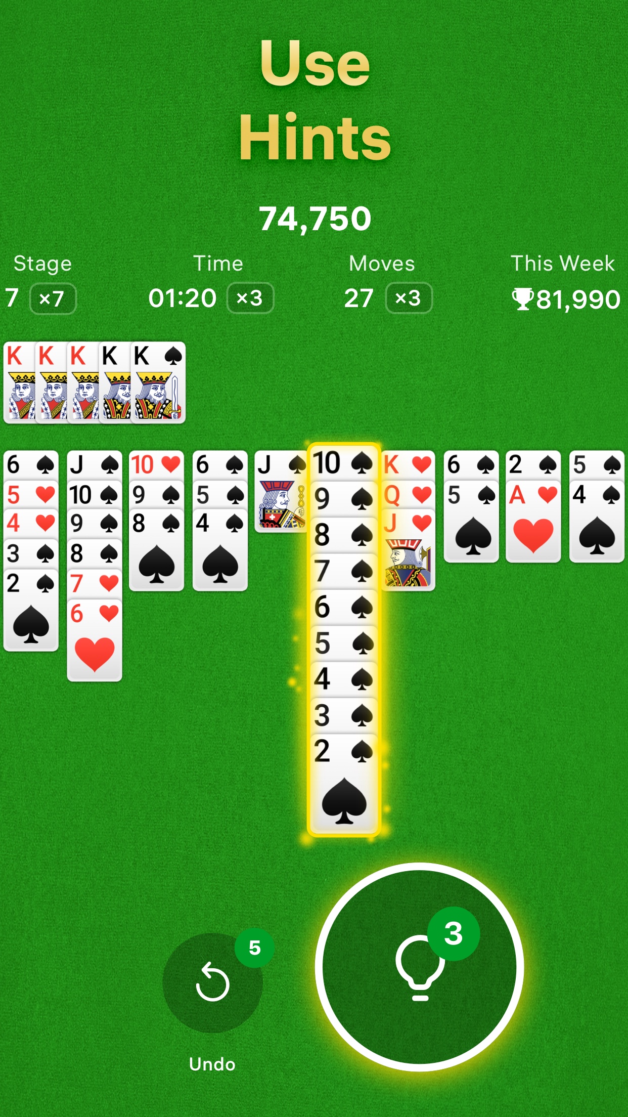 اسکرین شات 6 بازی Spider Solitaire