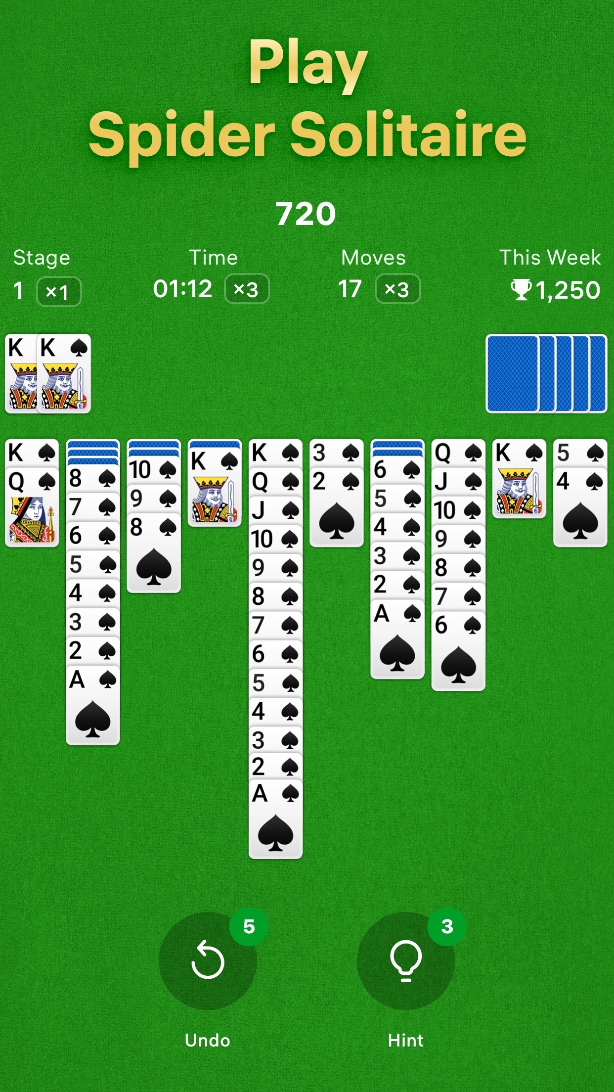 اسکرین شات 1 بازی Spider Solitaire