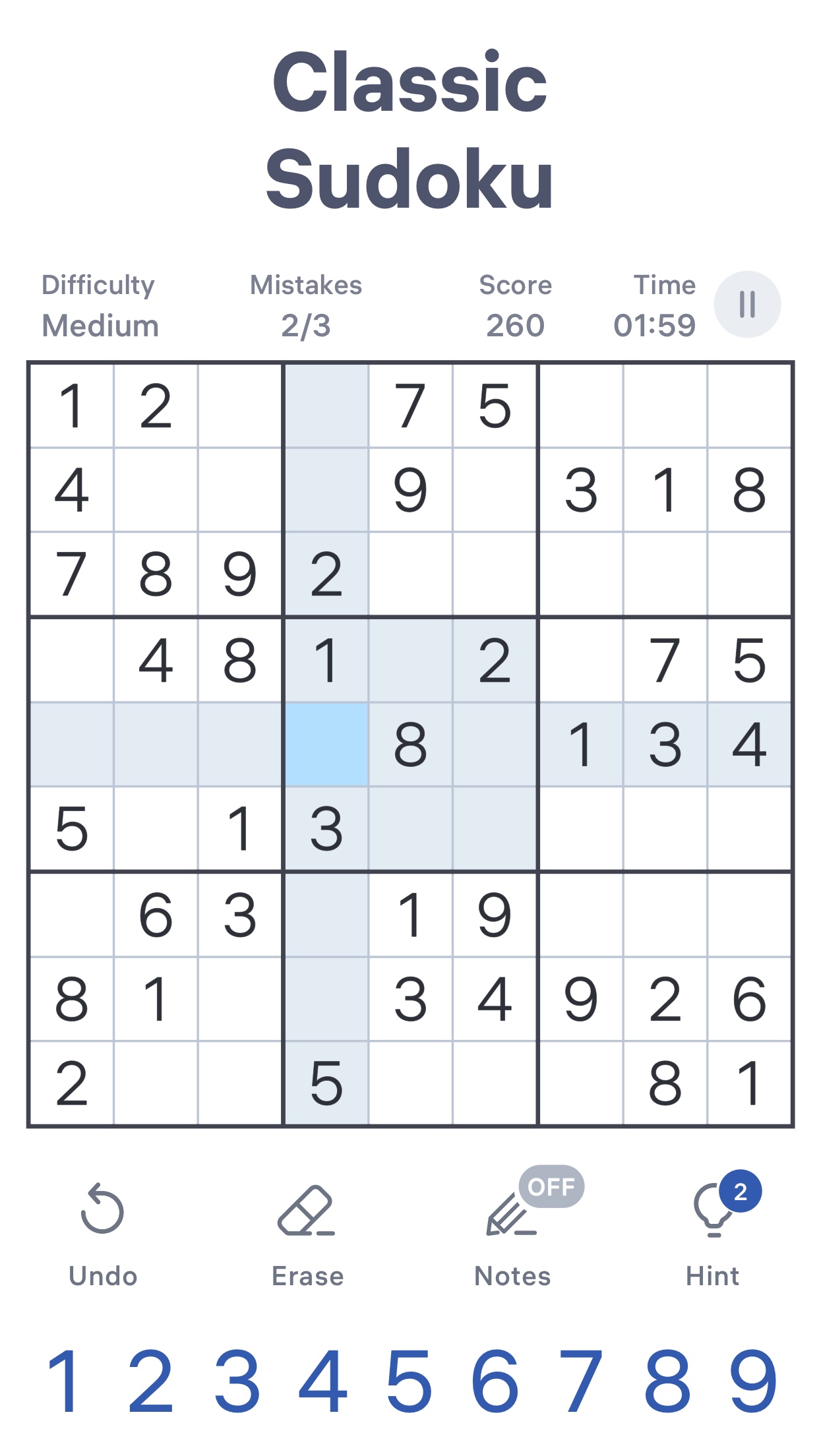 اسکرین شات 1 بازی Sudoku.com - Classic Sudoku