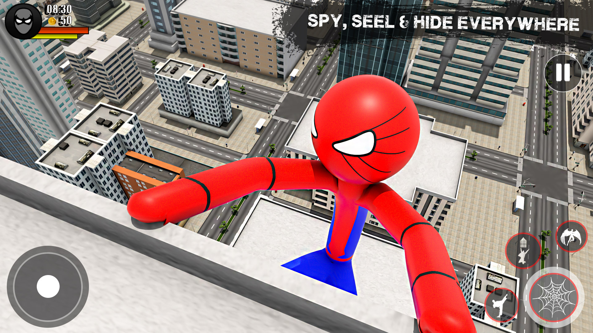 اسکرین شات 2 بازی Stickman Rope Hero-Spider Game